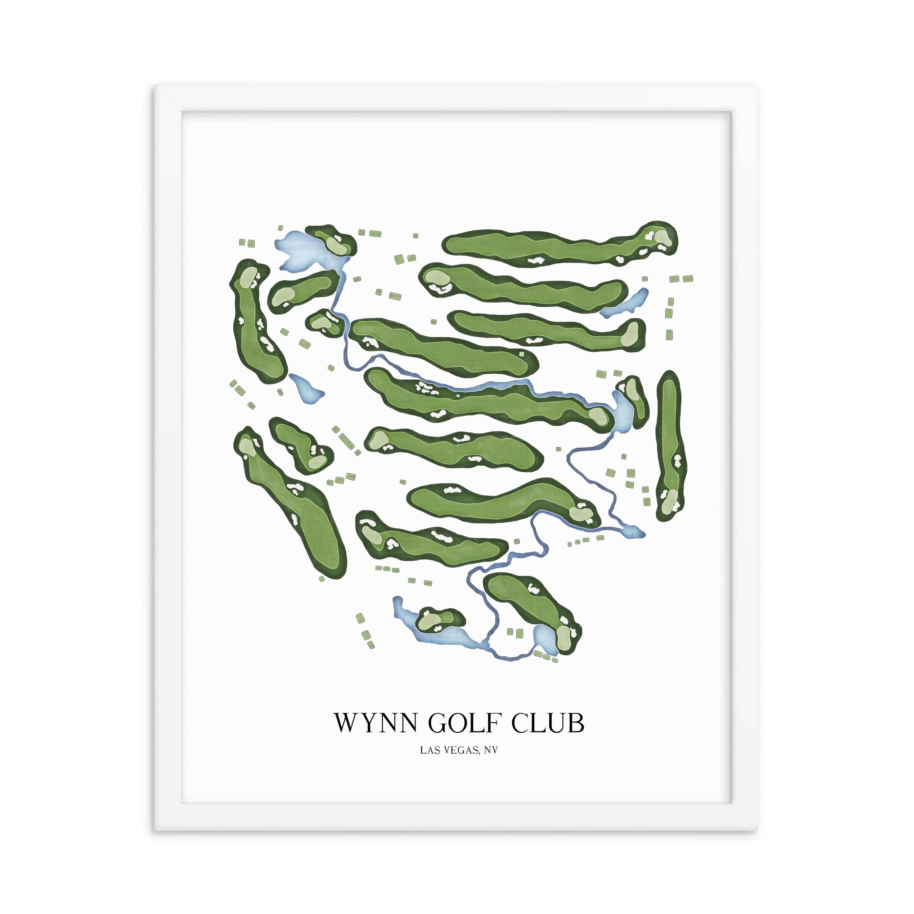 The 19th Hole Golf Shop - Golf Course Prints - Wynn Golf Club Golf Course Map Golf Map