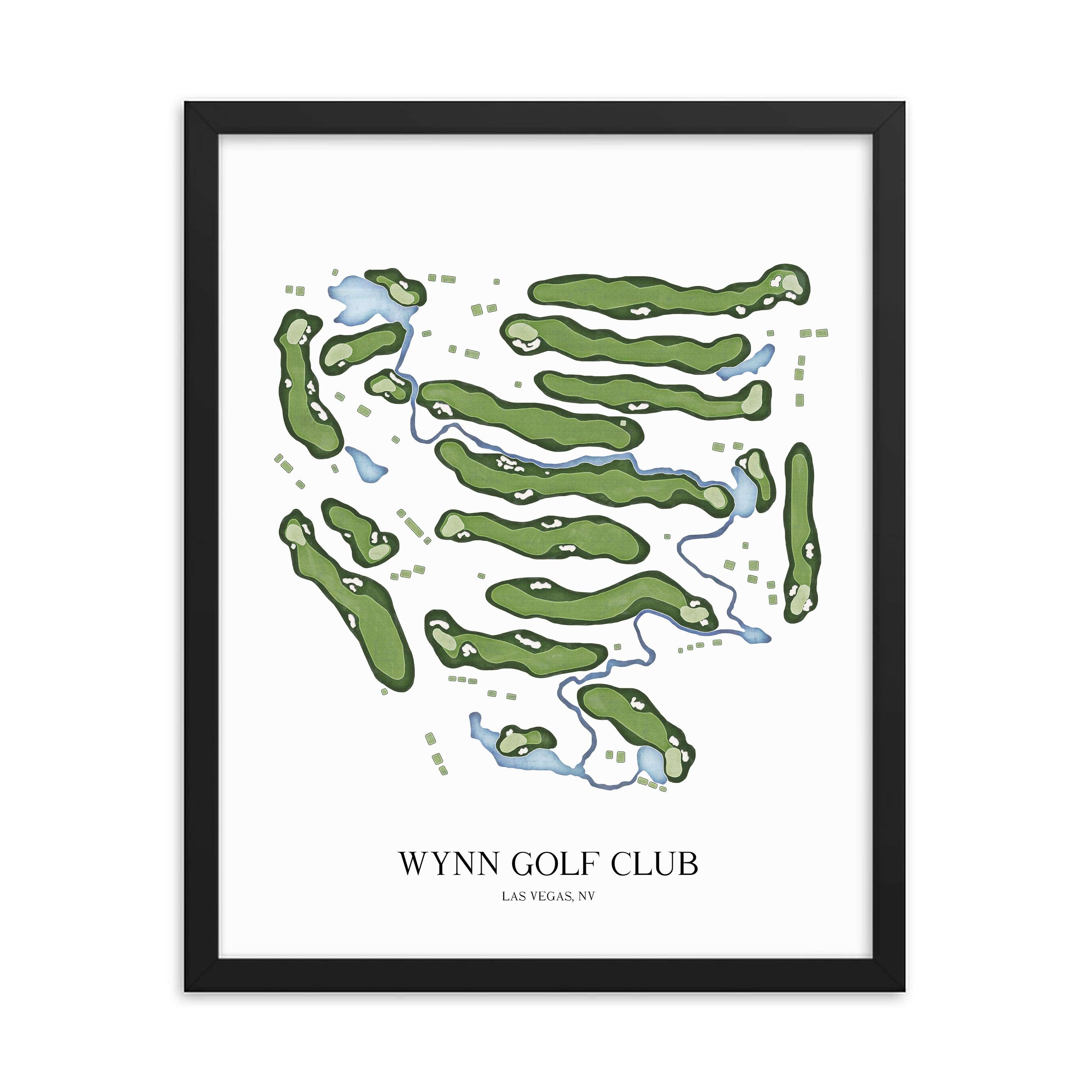 The 19th Hole Golf Shop - Golf Course Prints - Wynn Golf Club Golf Course Map Golf Map