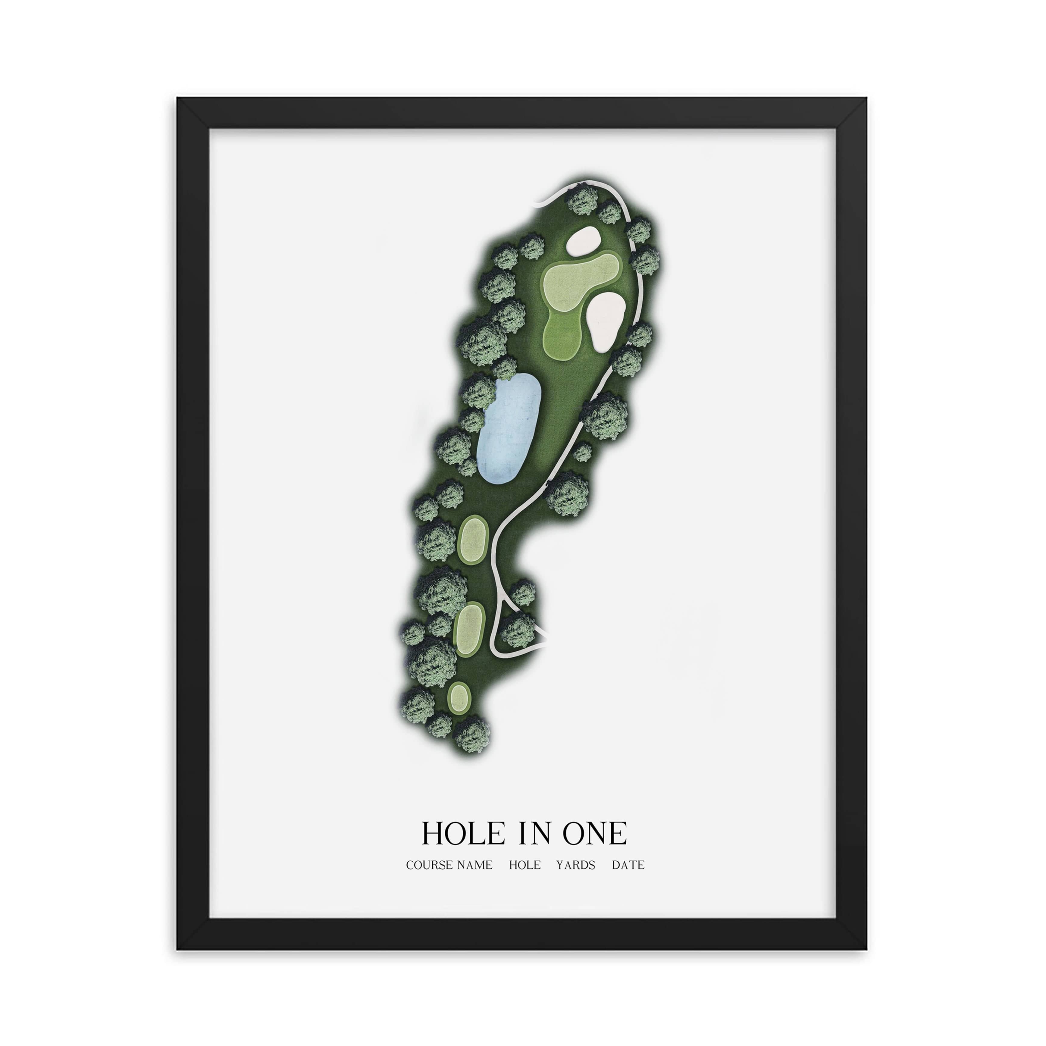 The 19th Hole Golf Shop - Golf Course Prints -  8" x 10" / Black -Hole in One- Golf Course Map