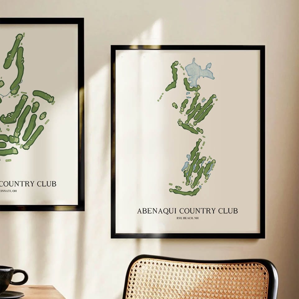 The 19th Hole Golf Shop - Golf Course Prints -  Abenaqui Country Club Golf Course Map Golf Map