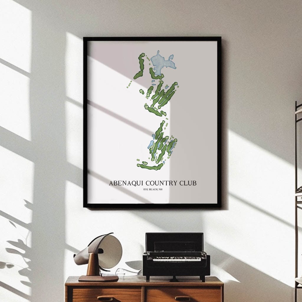 The 19th Hole Golf Shop - Golf Course Prints -  Abenaqui Country Club Golf Course Map Golf Map