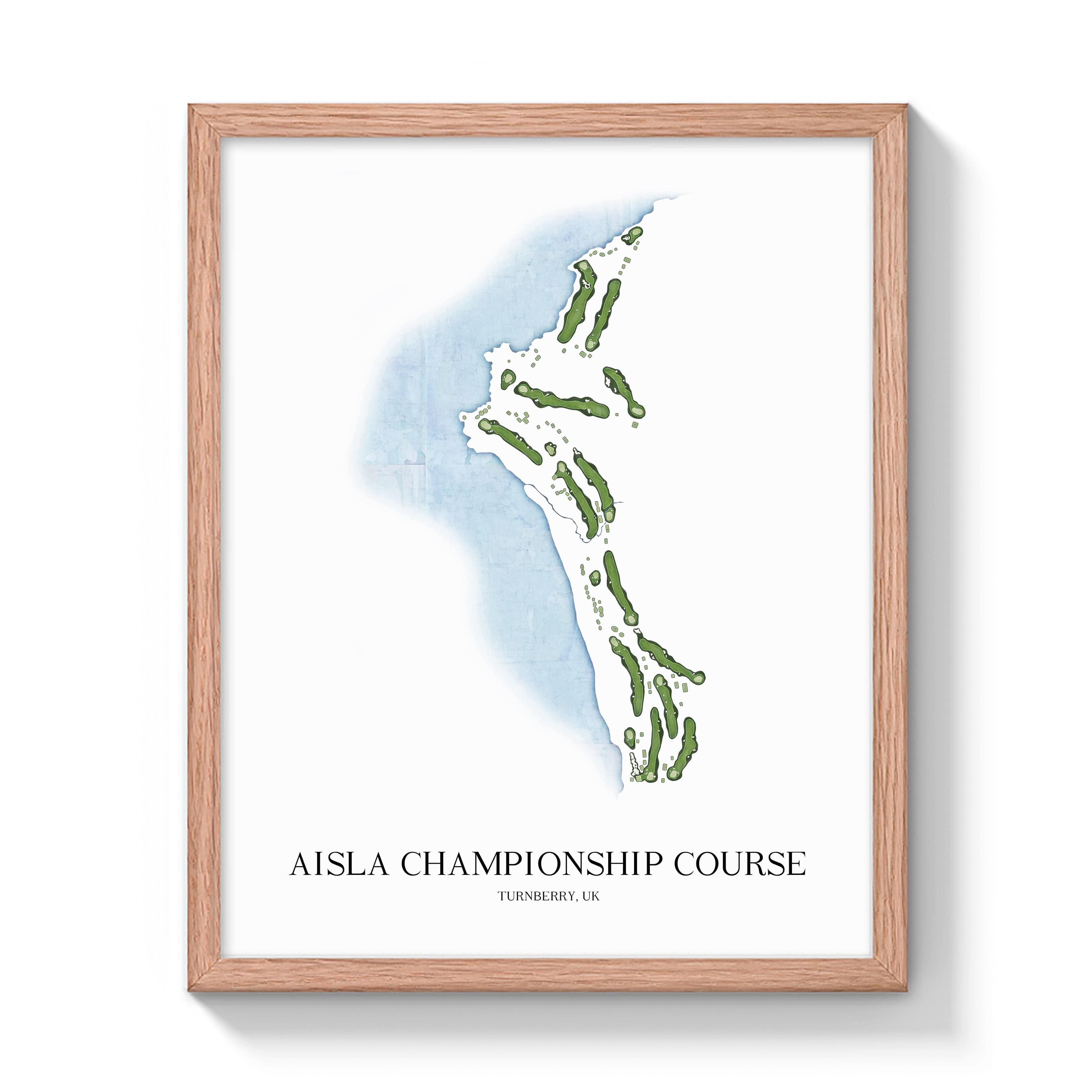 The 19th Hole Golf Shop - Golf Course Prints -  Aisla Championship Course Golf Course Map Golf Map