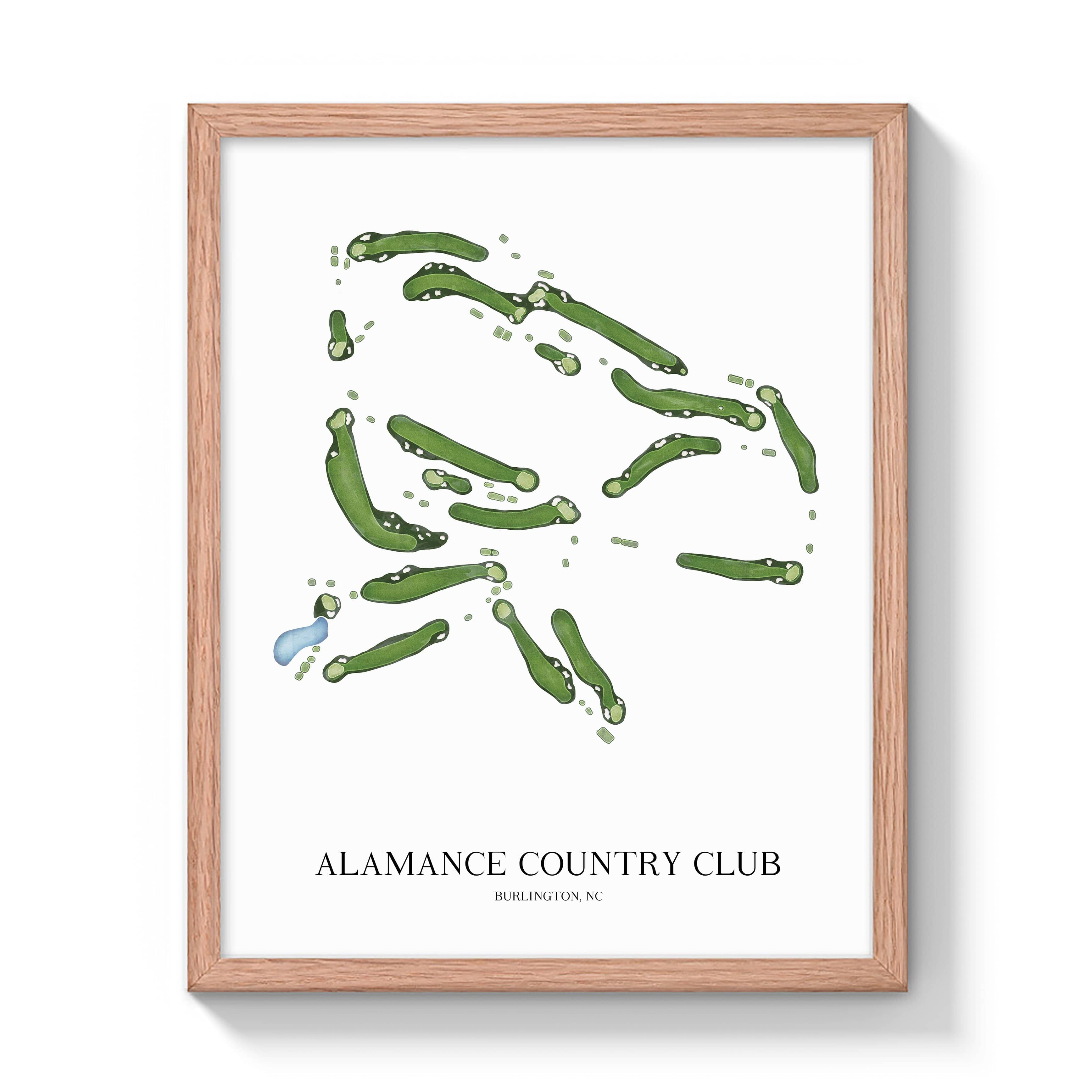 The 19th Hole Golf Shop - Golf Course Prints -  Alamance Country Club Golf Course Map Golf Map