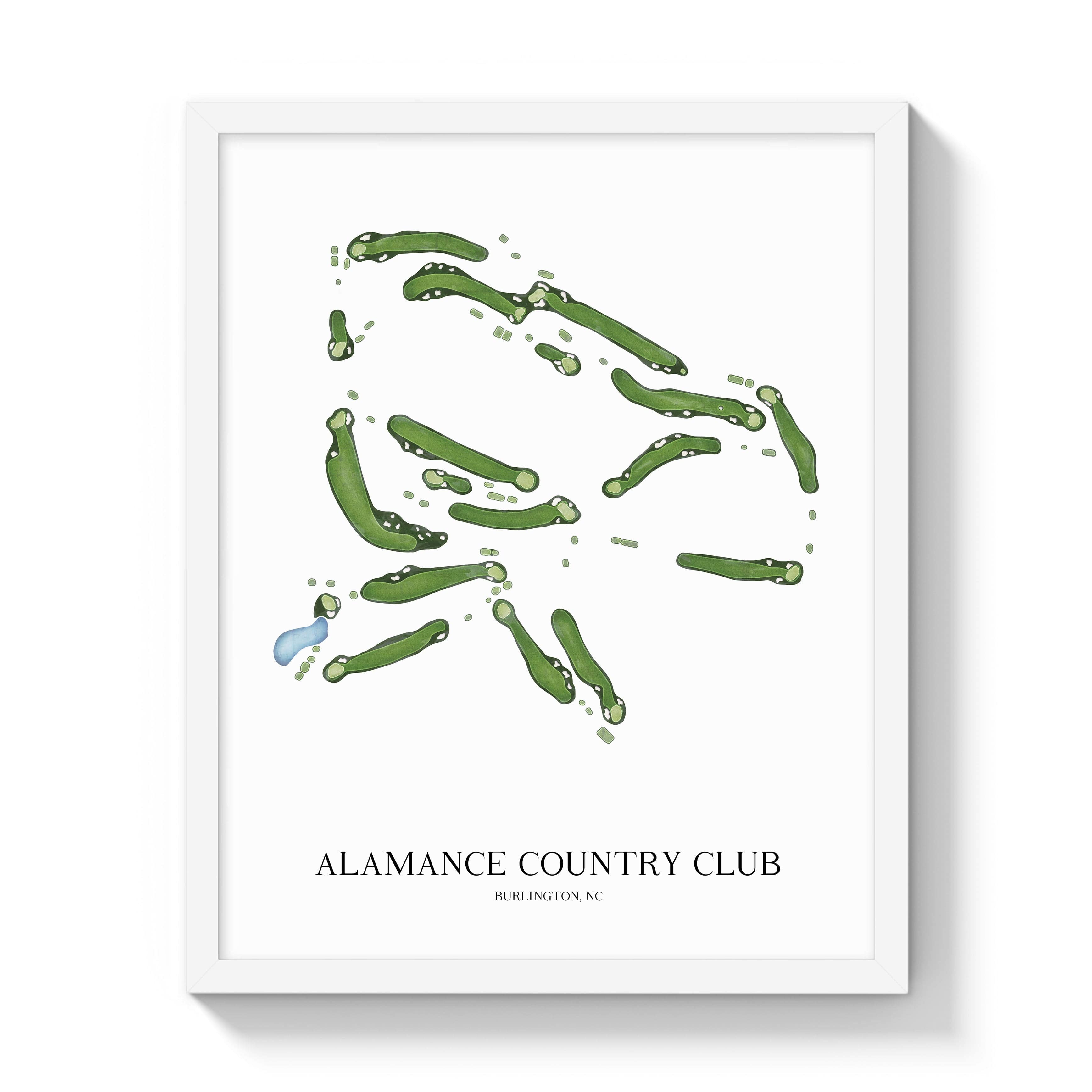 The 19th Hole Golf Shop - Golf Course Prints -  Alamance Country Club Golf Course Map Golf Map