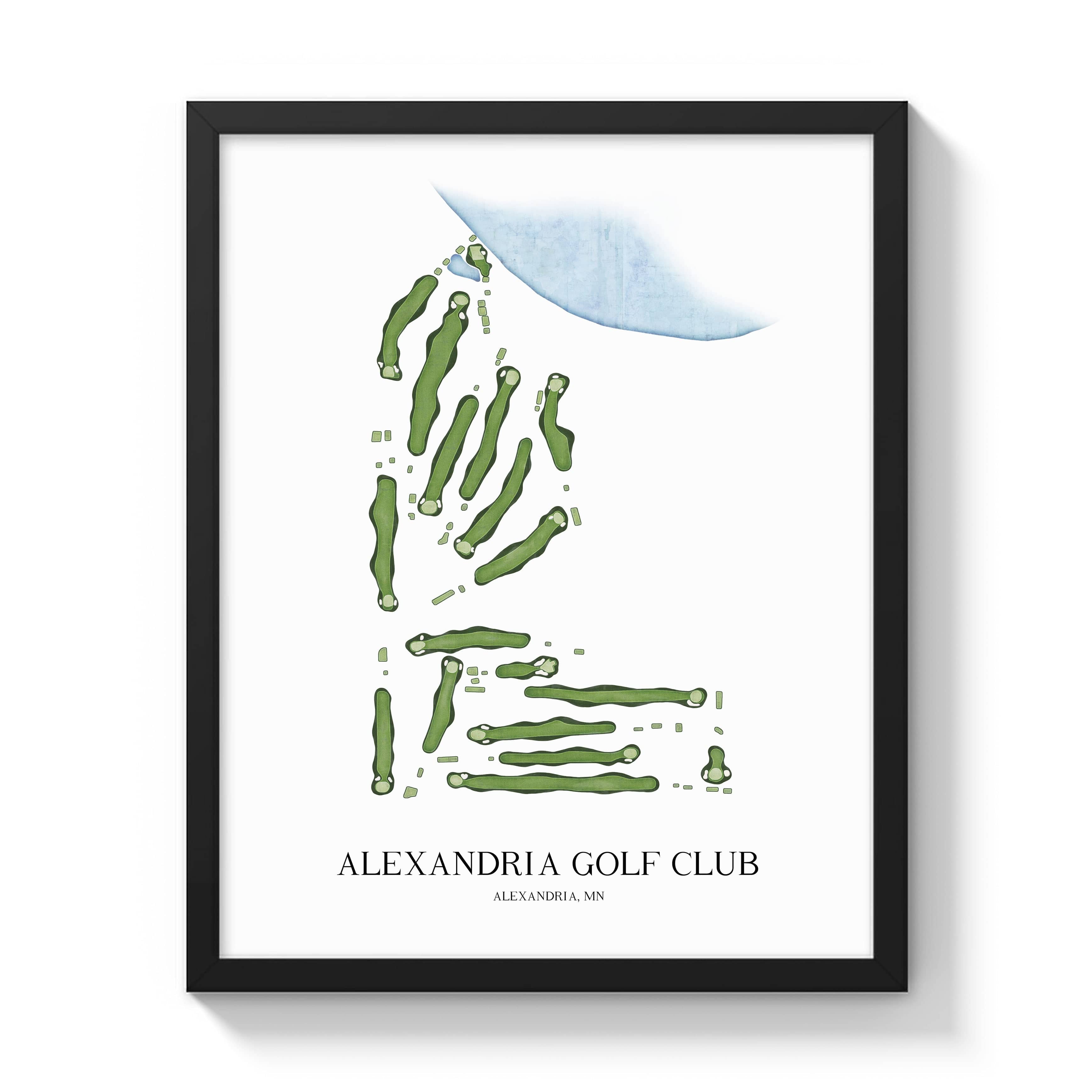 The 19th Hole Golf Shop - Golf Course Prints -  Alexandria Golf Club Golf Course Map Golf Map