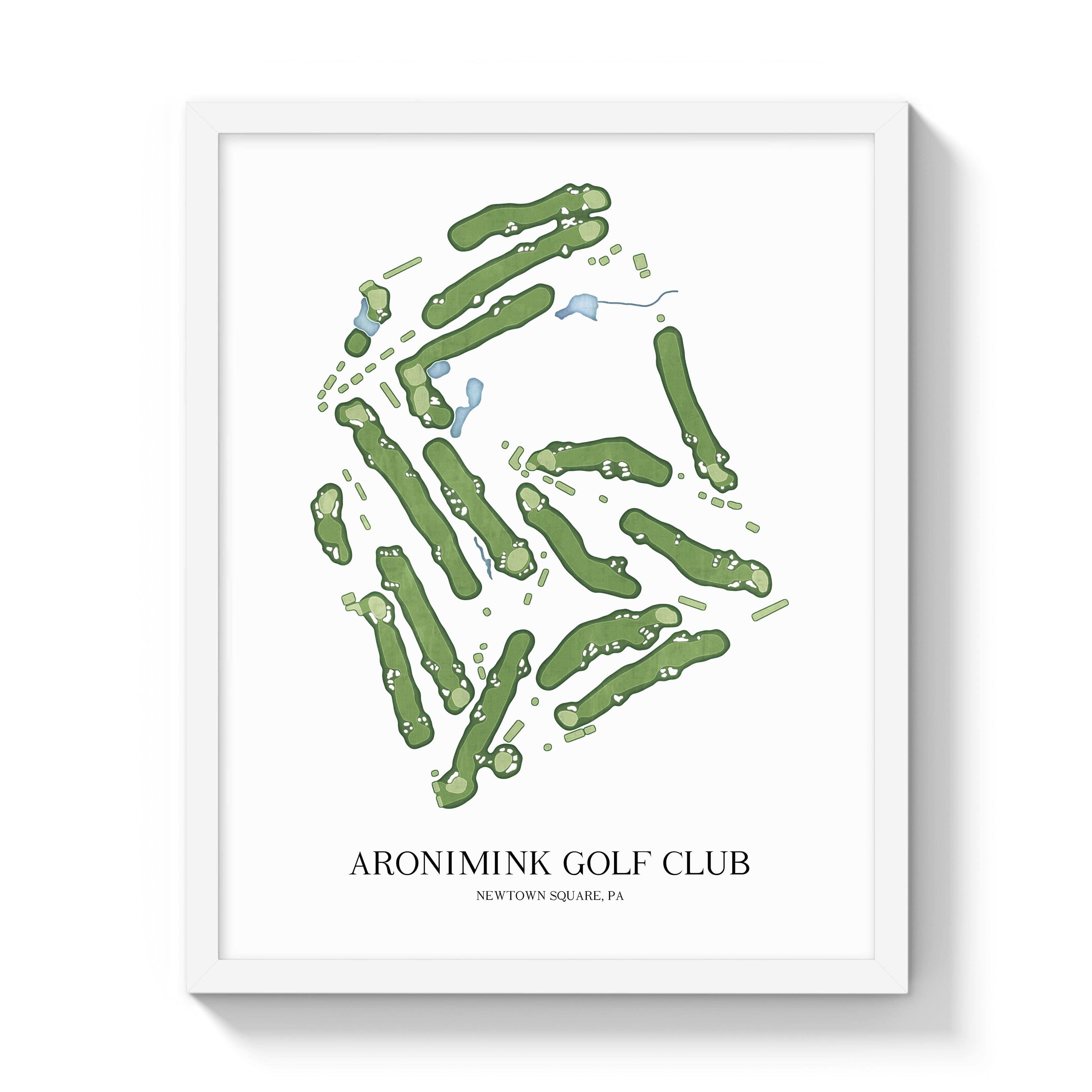 The 19th Hole Golf Shop - Golf Course Prints -  Aronimink Golf Club Golf Course Map Golf Map