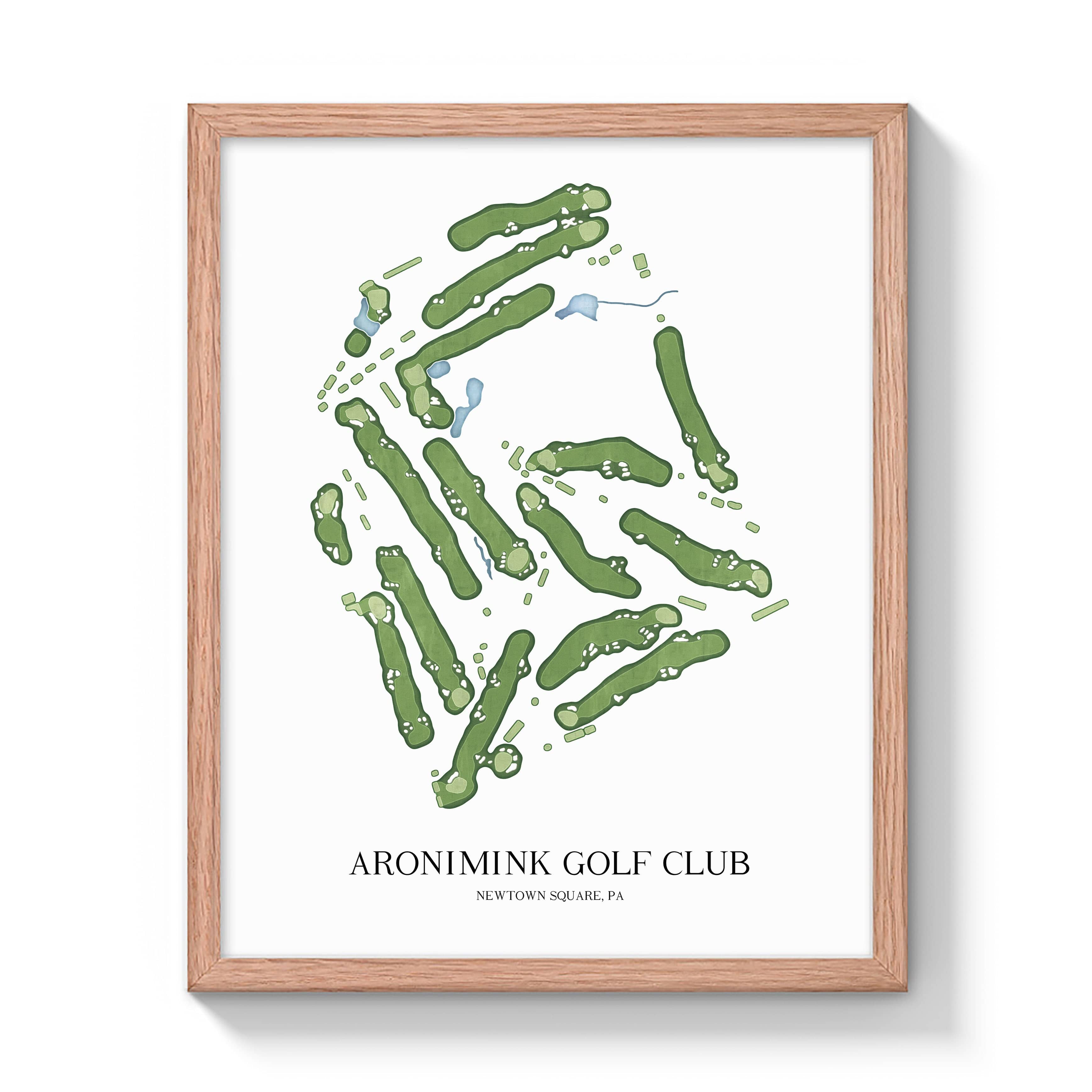 The 19th Hole Golf Shop - Golf Course Prints -  Aronimink Golf Club Golf Course Map Golf Map