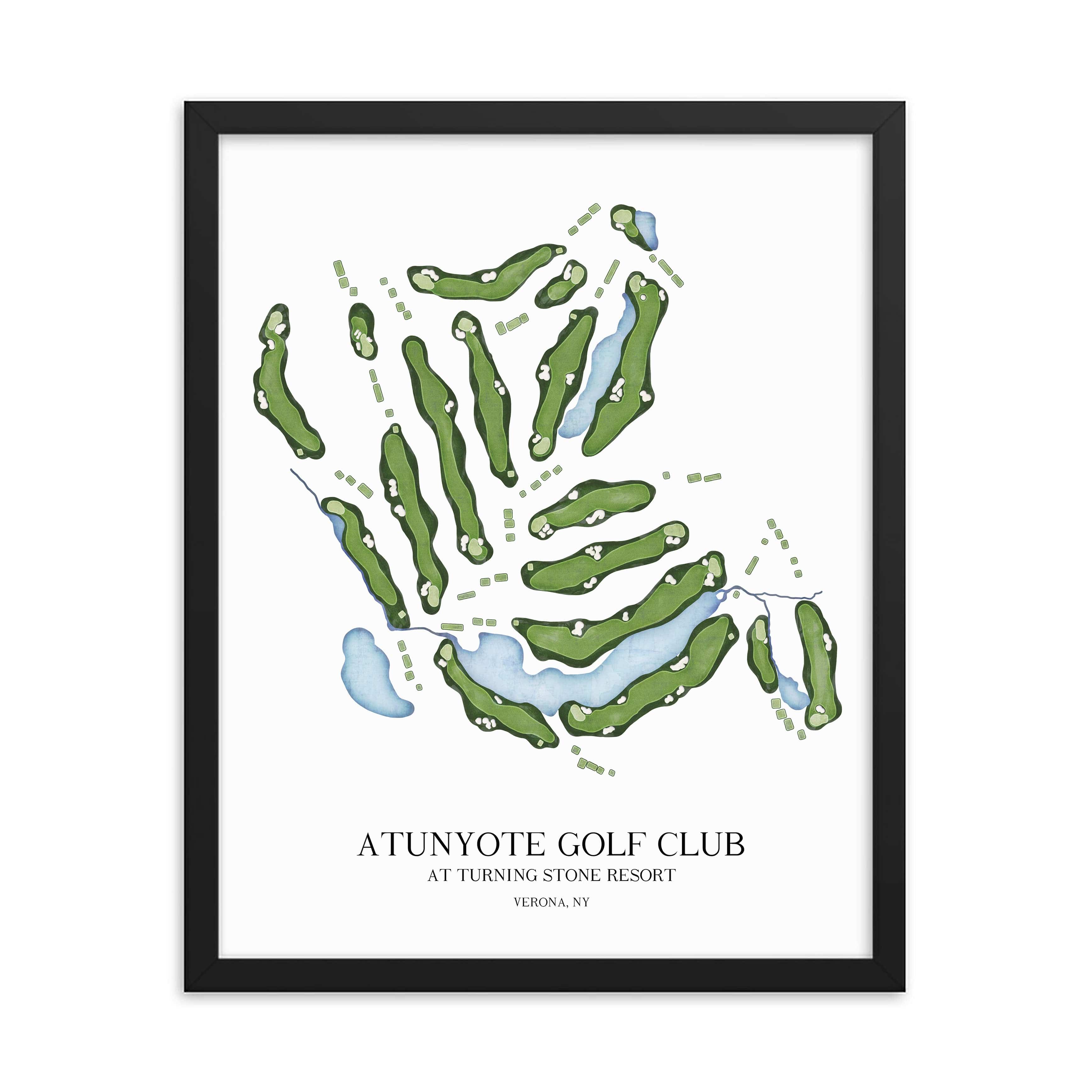 The 19th Hole Golf Shop - Golf Course Prints -  Atunyote Golf Club Golf Course Map Golf Map