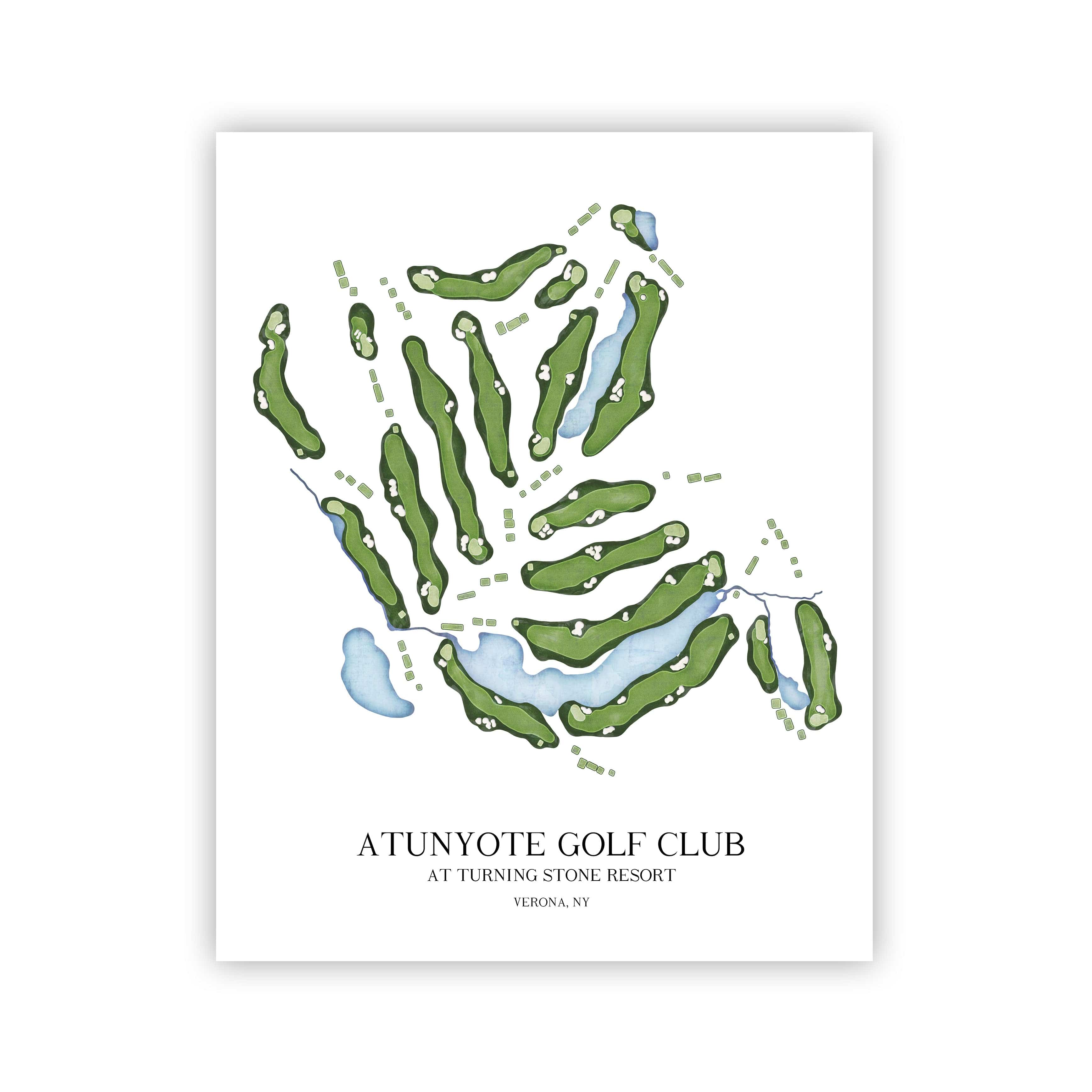 The 19th Hole Golf Shop - Golf Course Prints -  Atunyote Golf Club Golf Course Map Golf Map