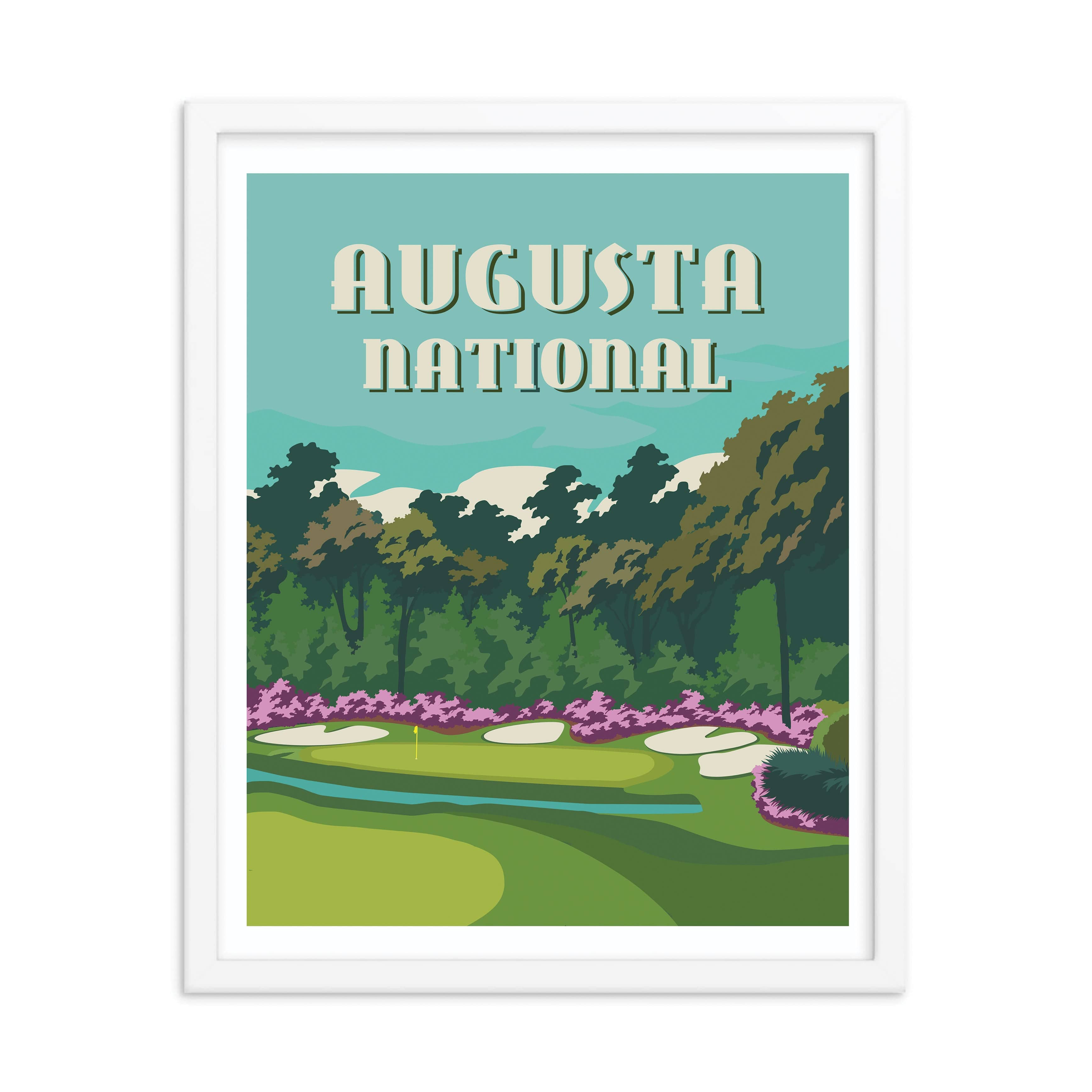 The 19th Hole Golf Shop - Golf Course Prints -  Augusta - Amens Corner Golf Course Map
