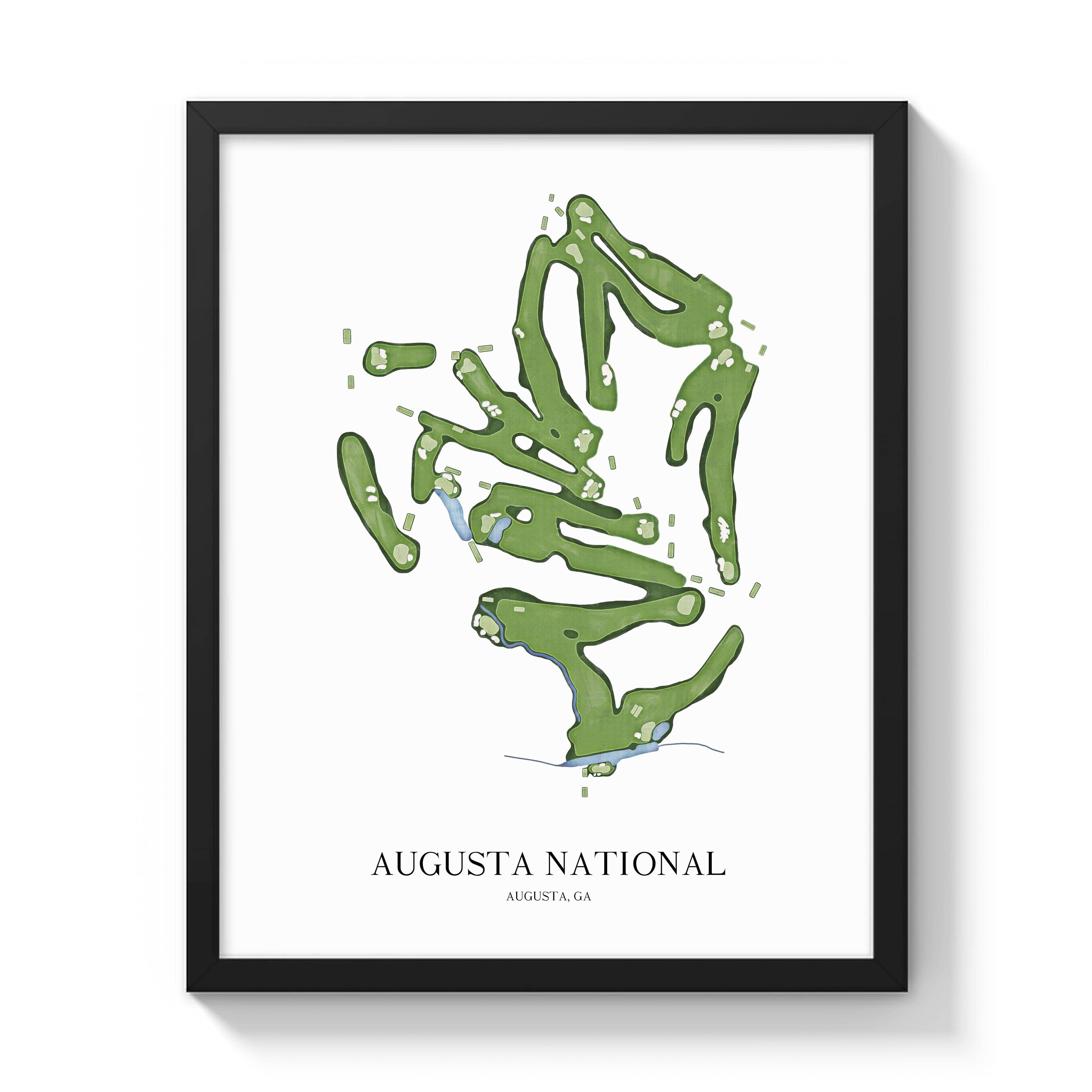 The 19th Hole Golf Shop - Golf Course Prints -  Augusta National Golf Course Map Golf Map