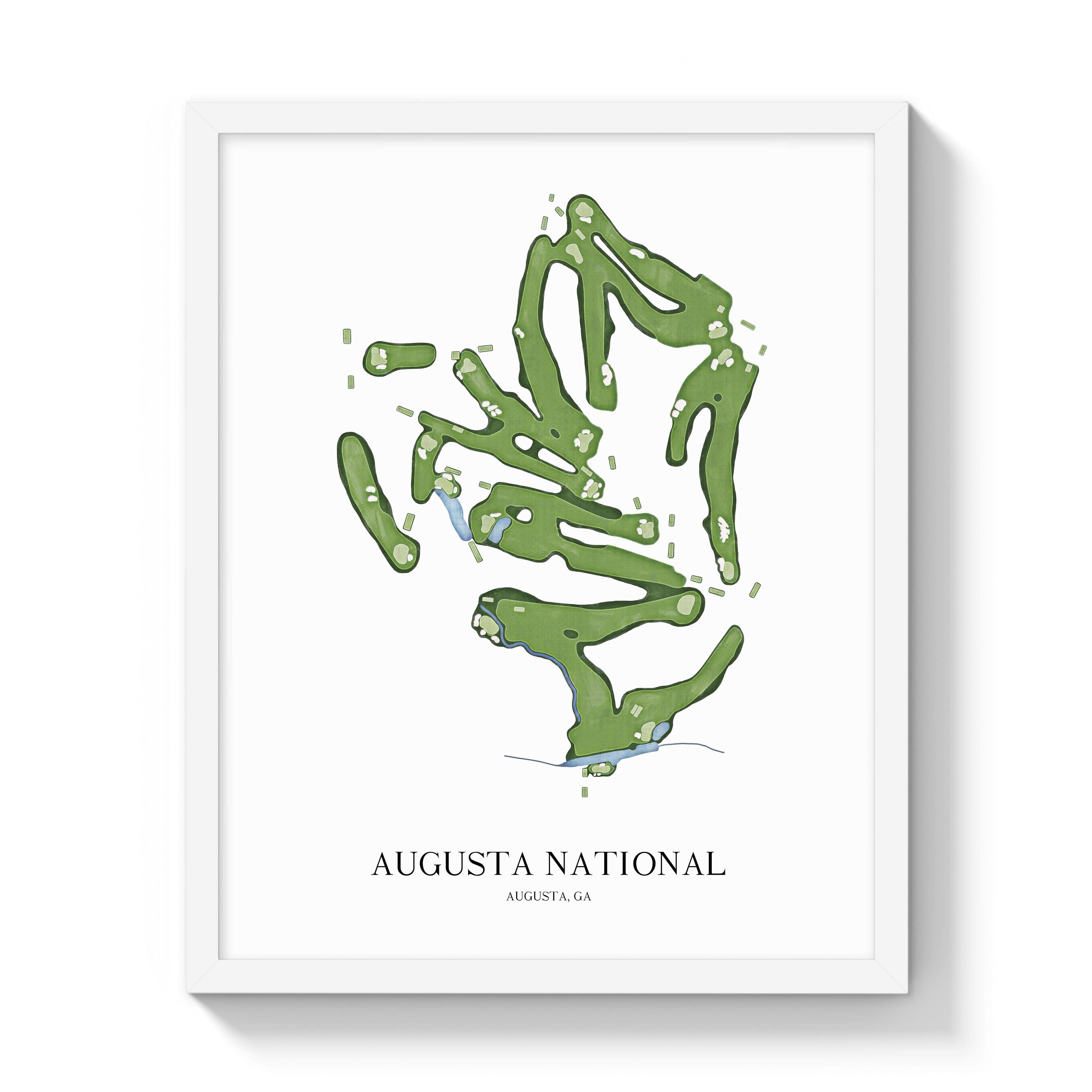 The 19th Hole Golf Shop - Golf Course Prints -  Augusta National Golf Course Map Golf Map