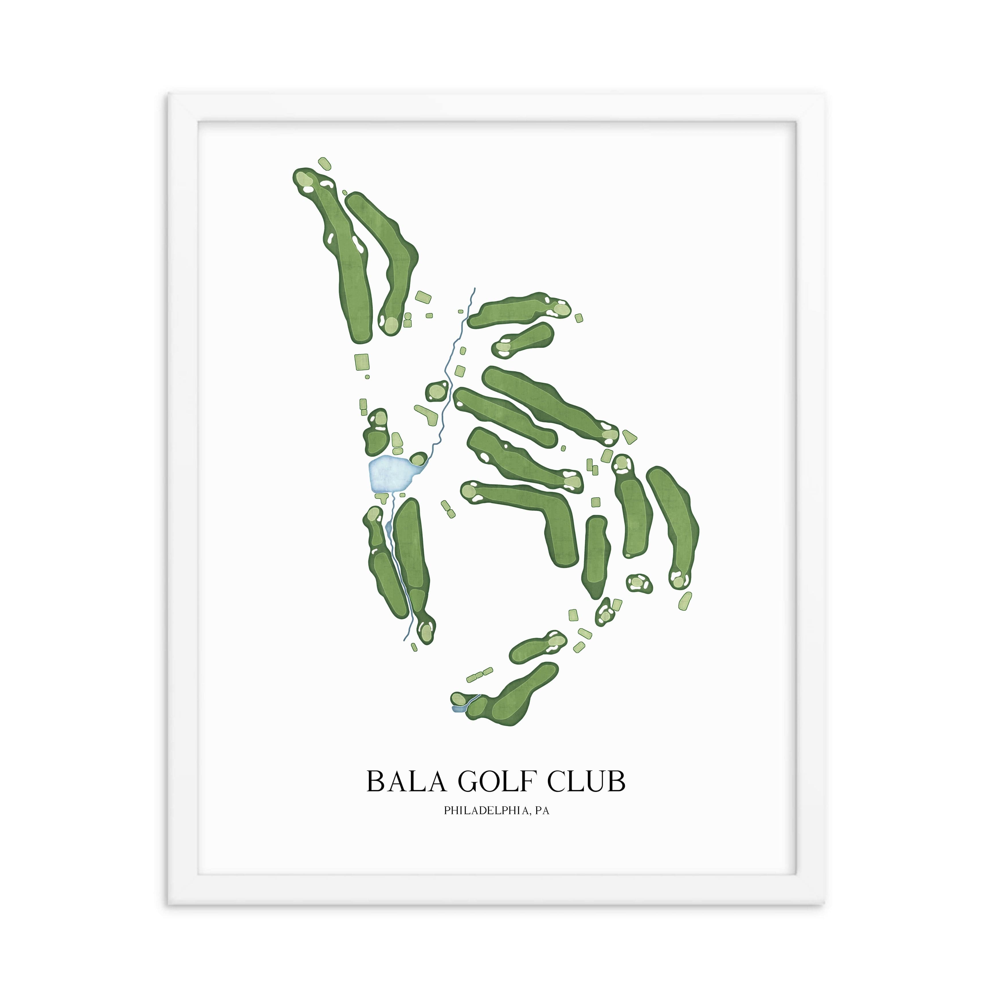 The 19th Hole Golf Shop - Golf Course Prints -  Bala Golf Club Golf Course Map Golf Map