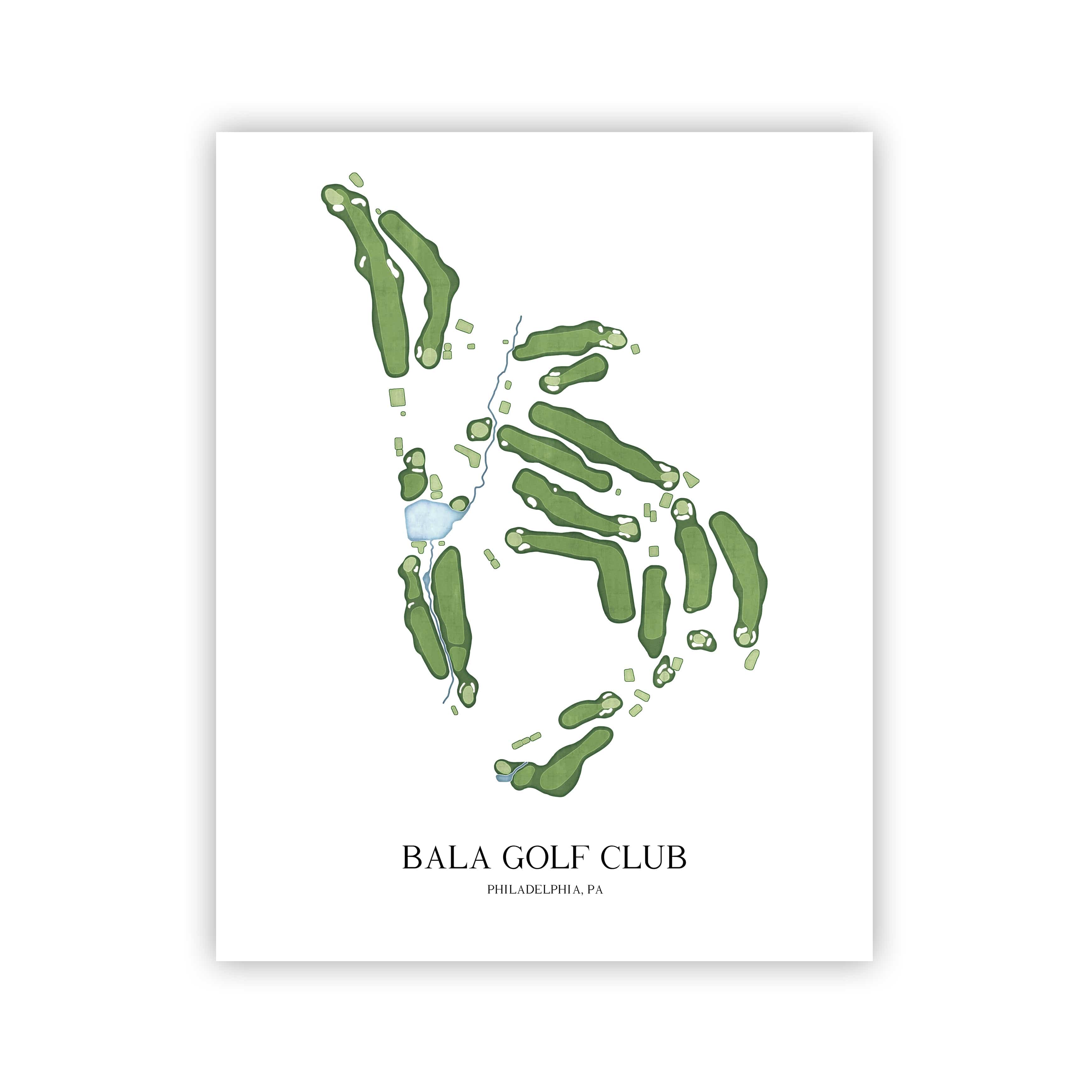 The 19th Hole Golf Shop - Golf Course Prints -  Bala Golf Club Golf Course Map