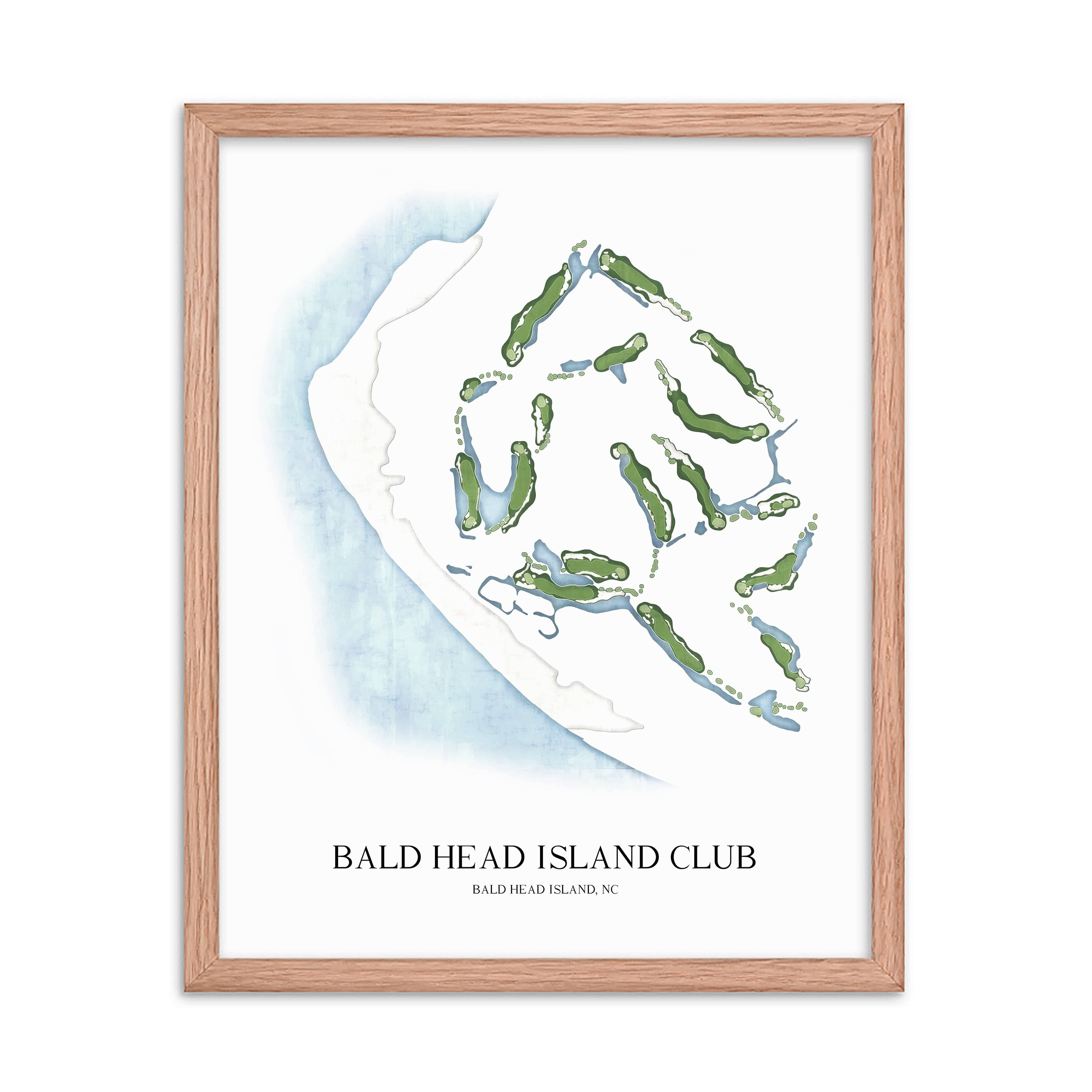 The 19th Hole Golf Shop - Golf Course Prints -  Bald Head Island Club Golf Course Map Golf Map