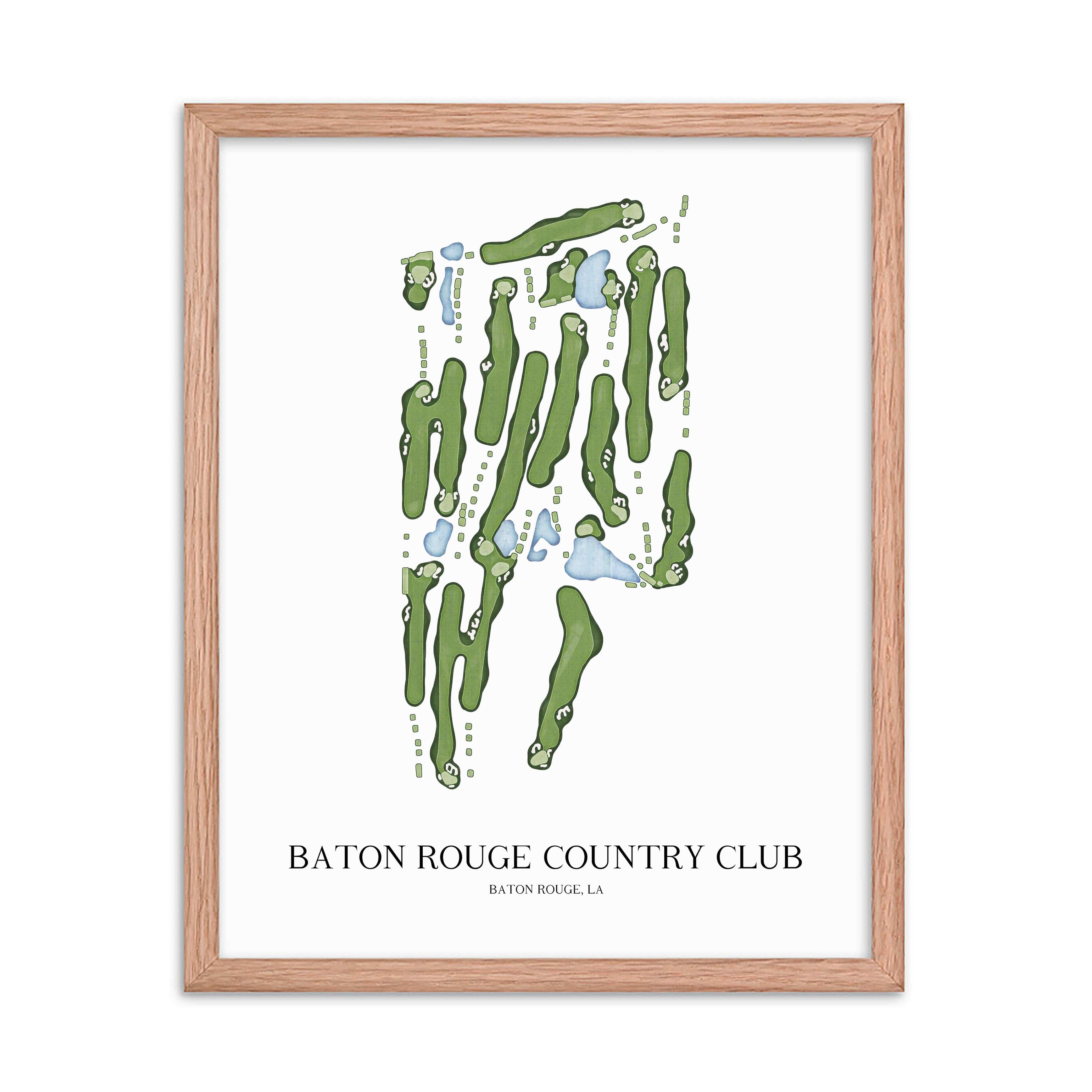 The 19th Hole Golf Shop - Golf Course Prints -  Baton Rouge Country Club Golf Course Map Golf Map