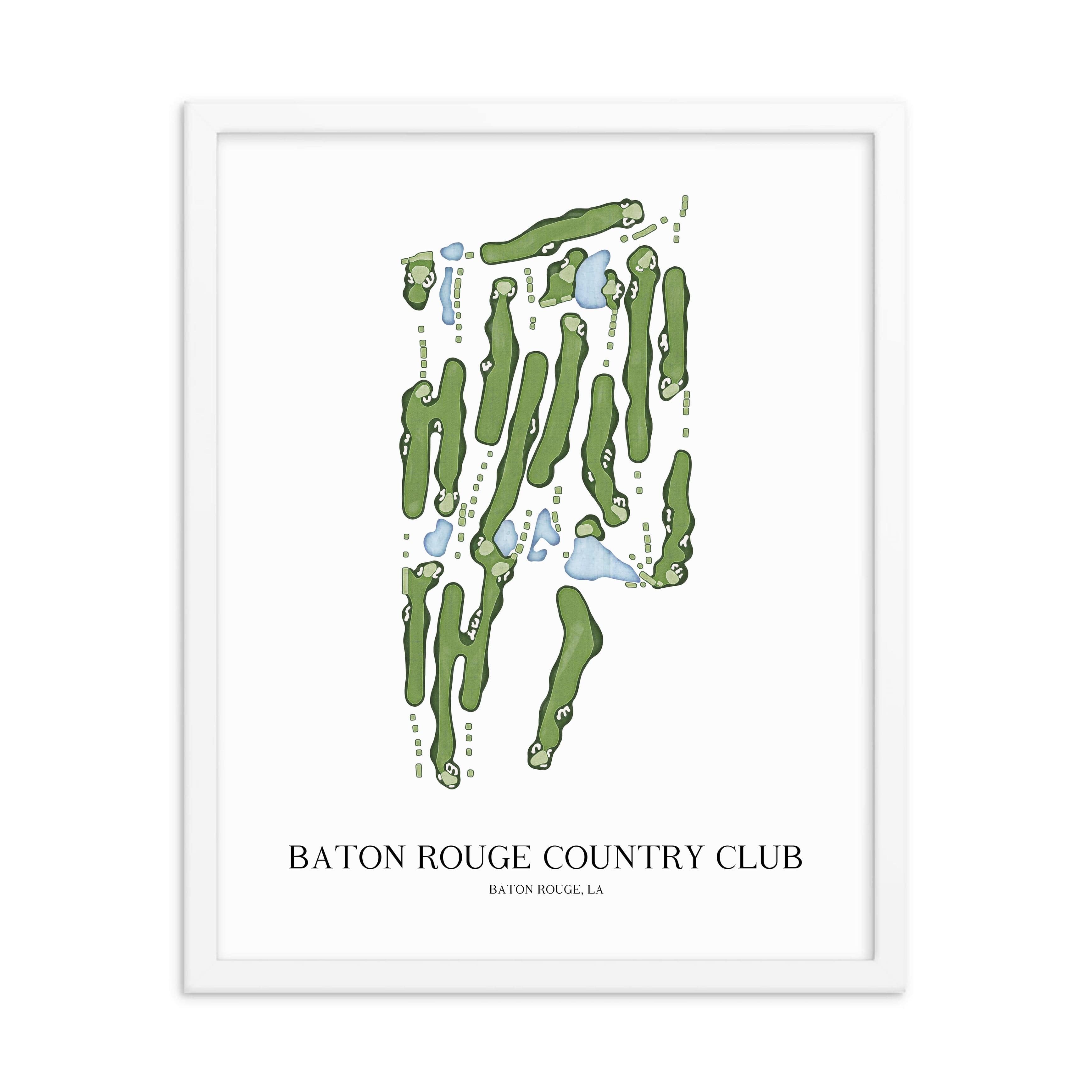 The 19th Hole Golf Shop - Golf Course Prints -  Baton Rouge Country Club Golf Course Map Golf Map