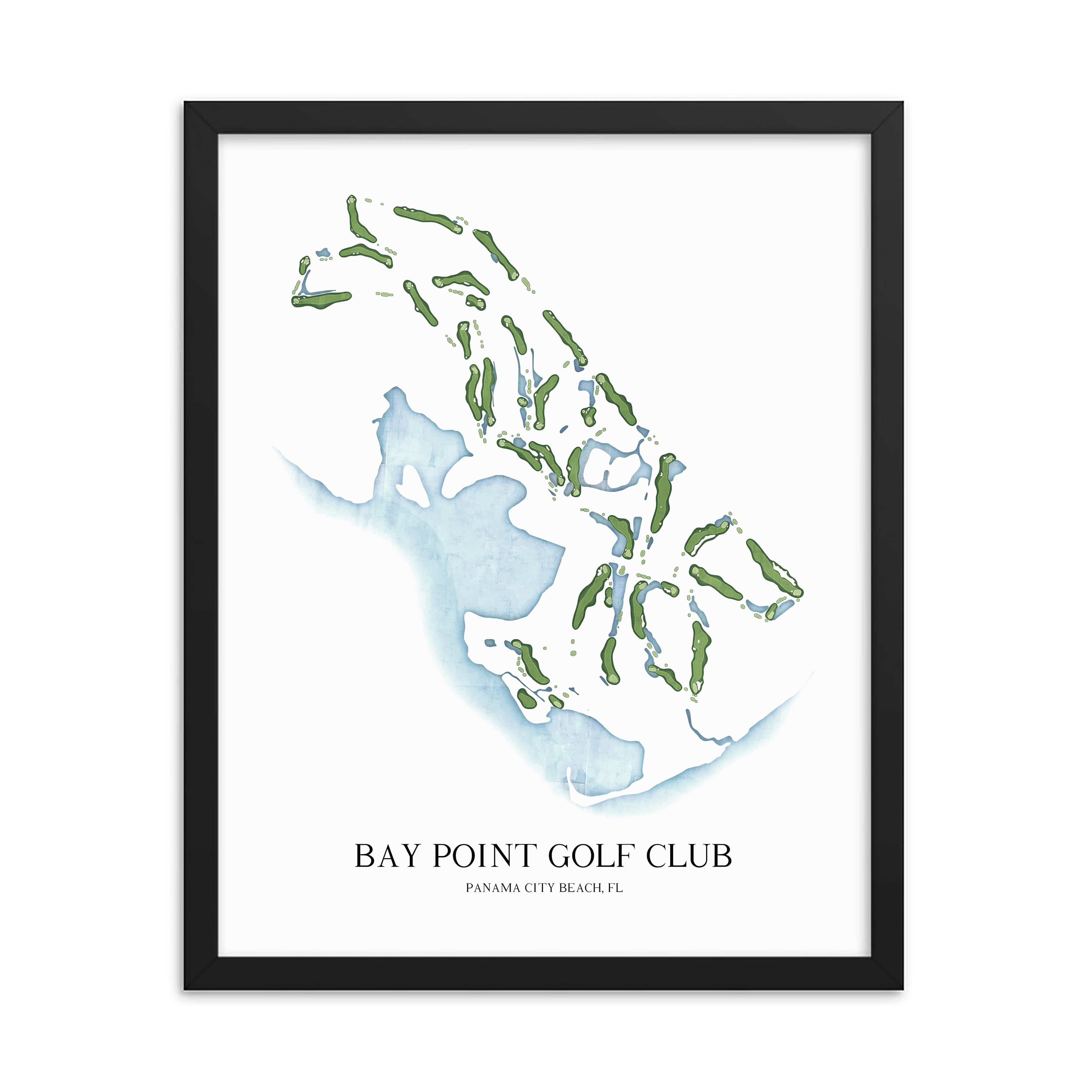 The 19th Hole Golf Shop - Golf Course Prints -  Bay Point Golf Club Golf Course Map Golf Map