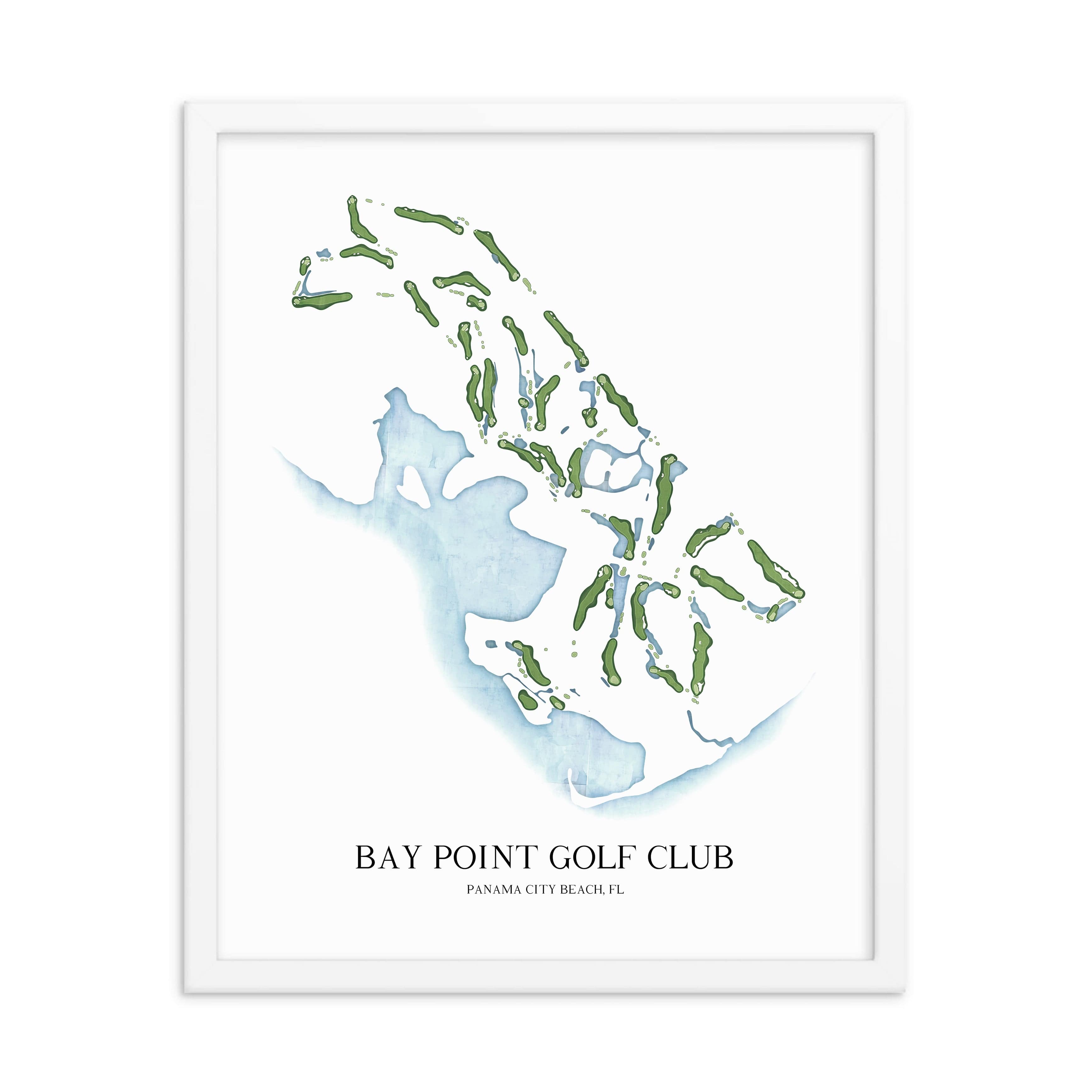 The 19th Hole Golf Shop - Golf Course Prints -  Bay Point Golf Club Golf Course Map Golf Map