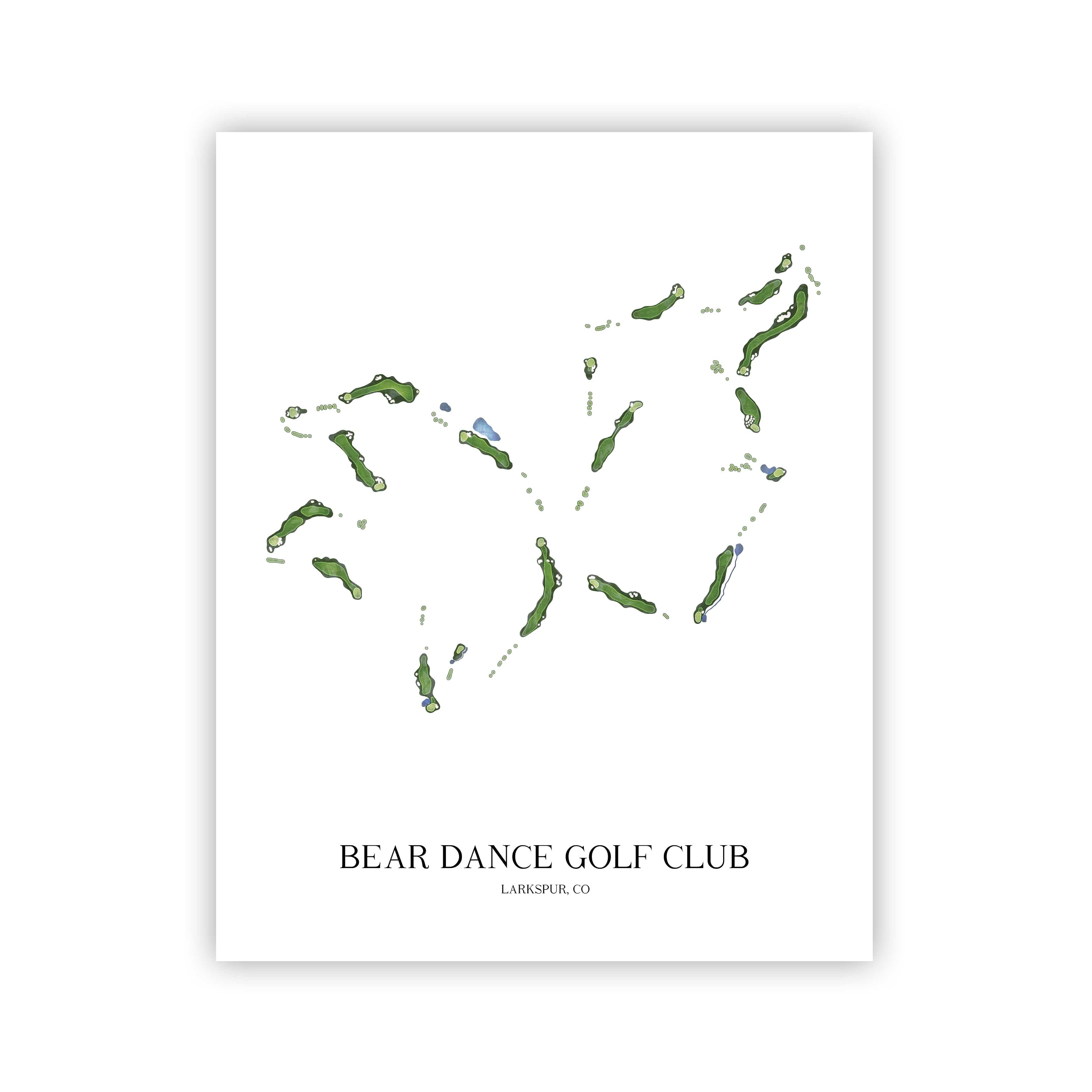 The 19th Hole Golf Shop - Golf Course Prints -  Bear Dance Golf Club Golf Course Map