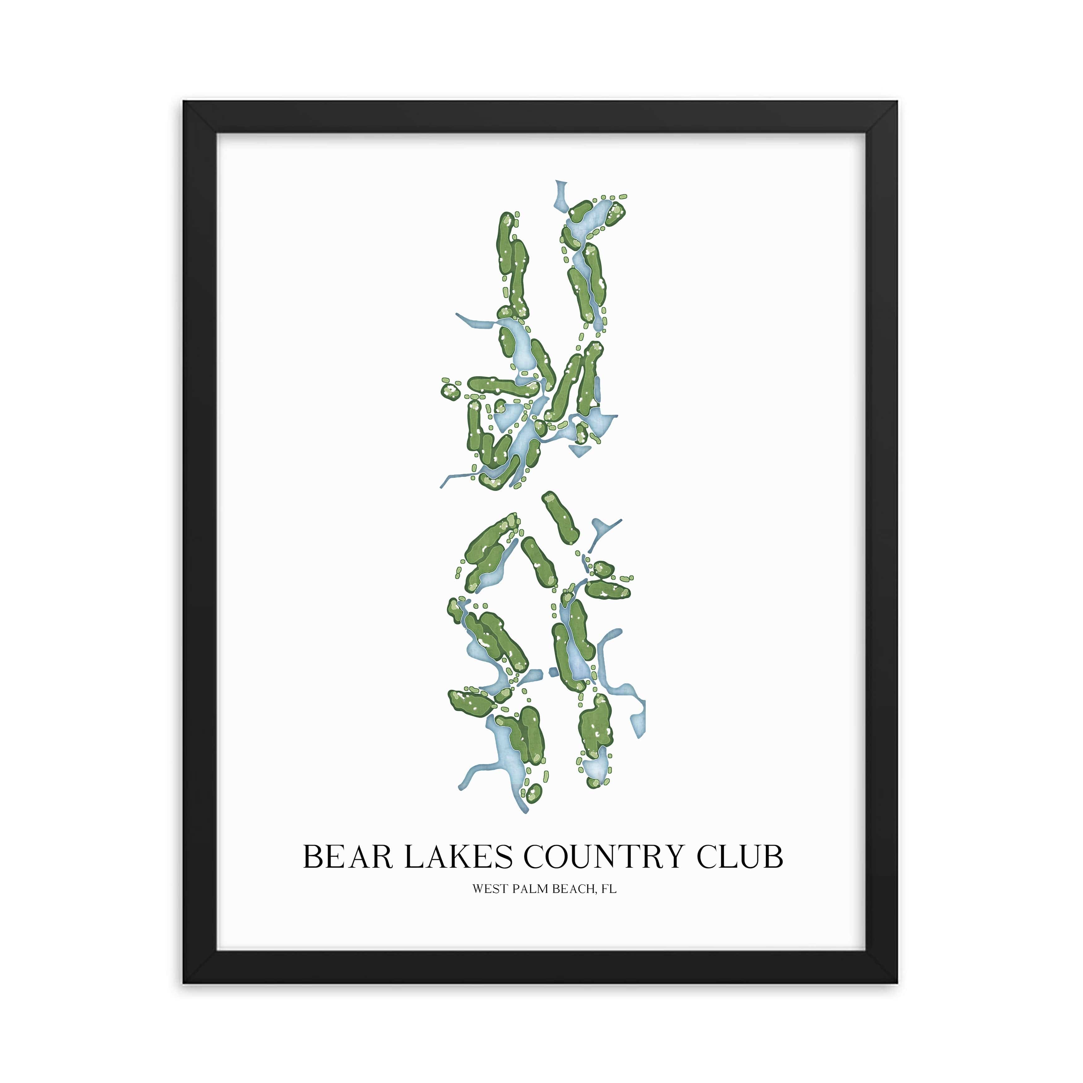 The 19th Hole Golf Shop - Golf Course Prints -  Bear Lakes Country Club Golf Course Map Golf Map