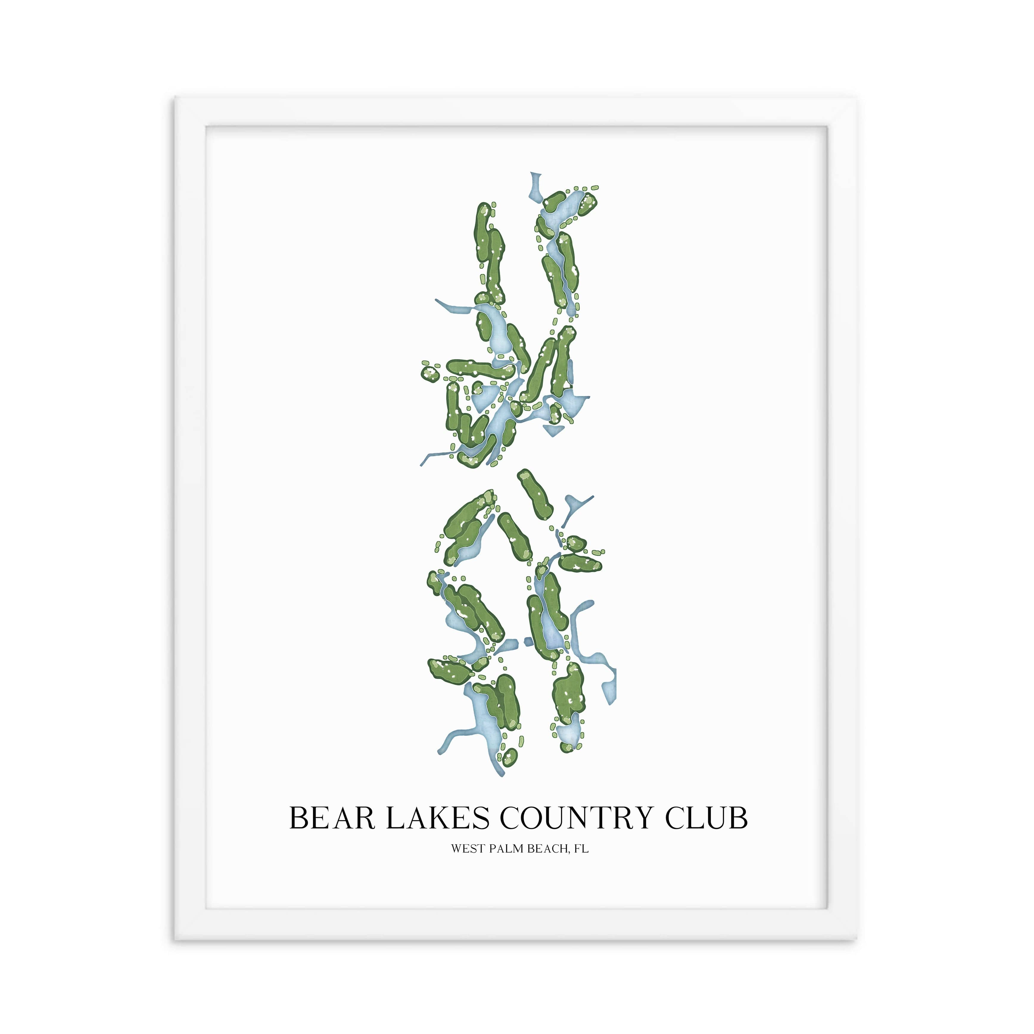 The 19th Hole Golf Shop - Golf Course Prints -  Bear Lakes Country Club Golf Course Map Golf Map