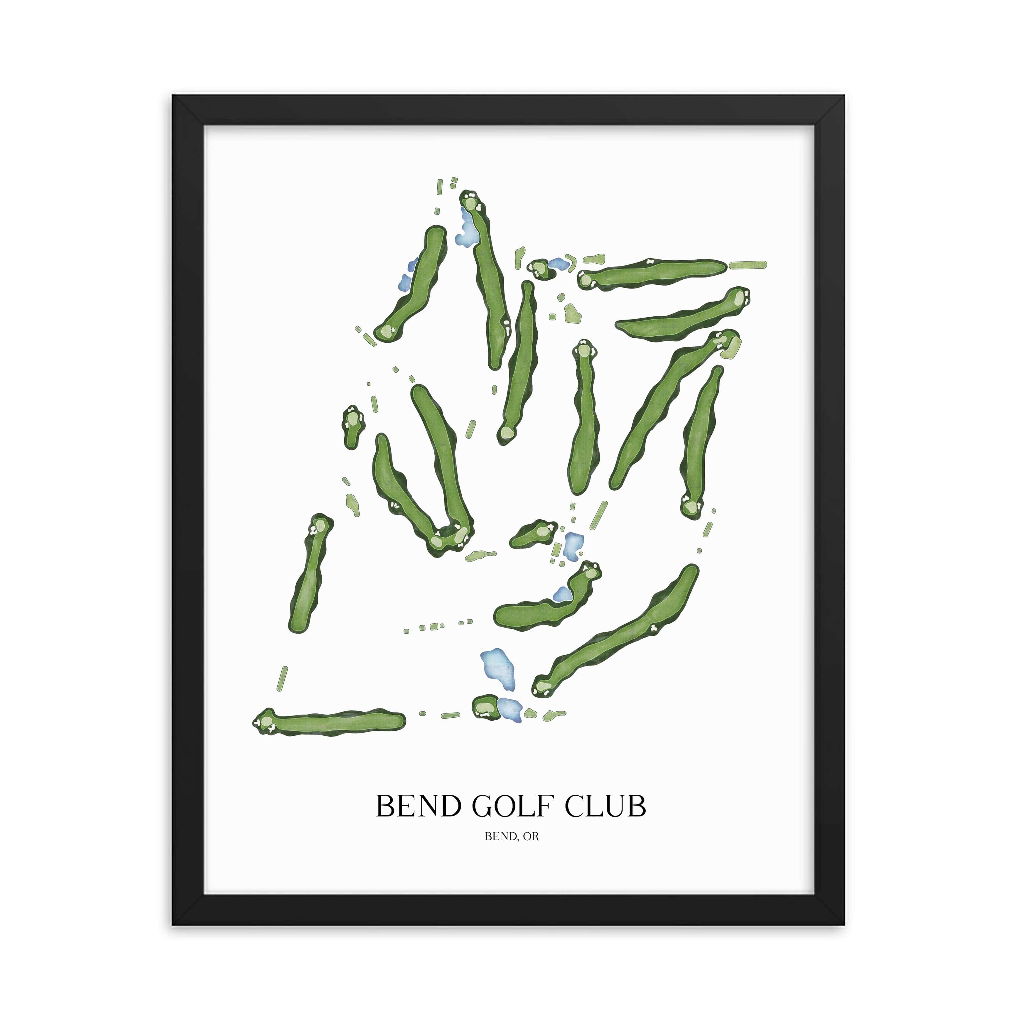 The 19th Hole Golf Shop - Golf Course Prints -  Bend Golf Club Golf Course Map Golf Map