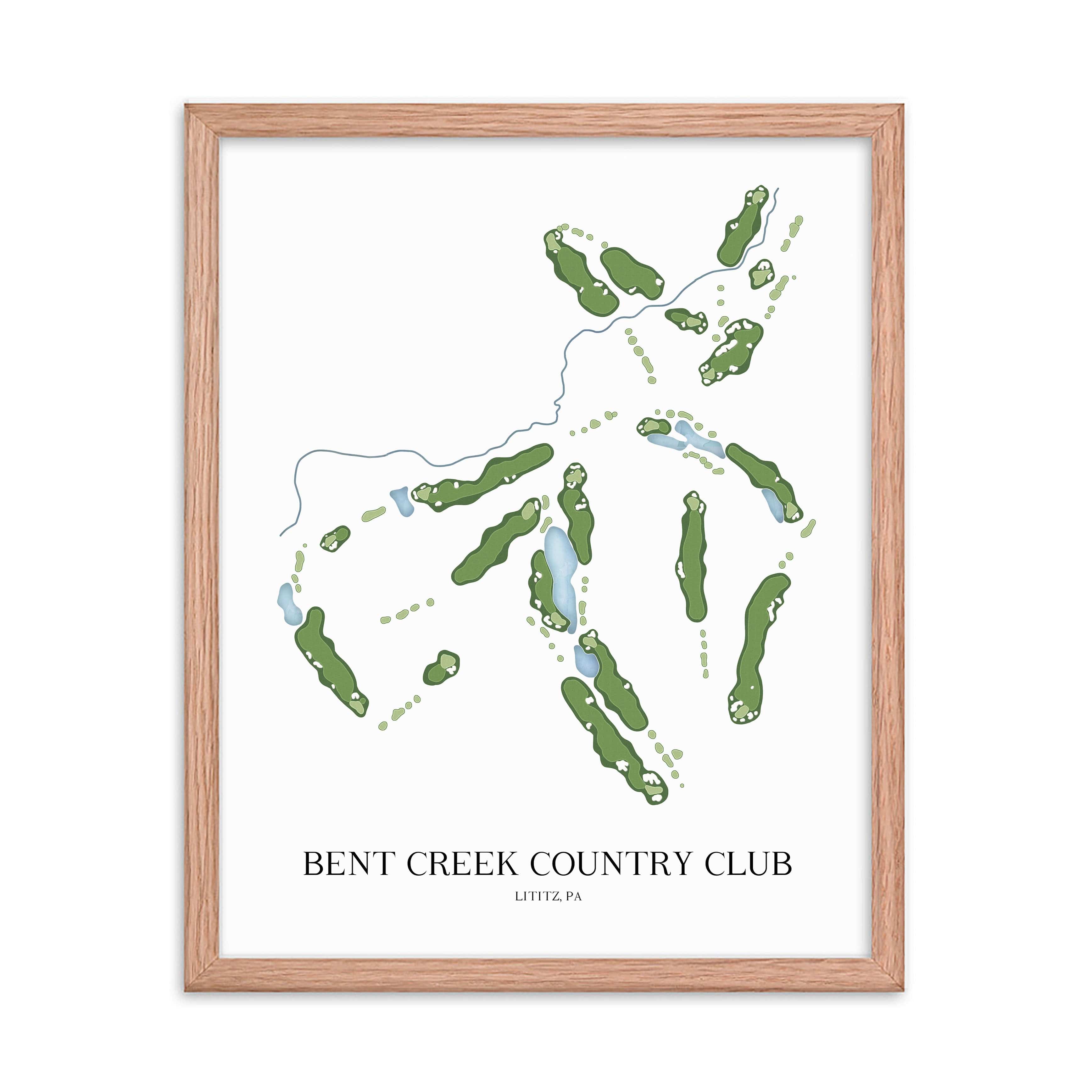 The 19th Hole Golf Shop - Golf Course Prints -  Bent Creek Country Club Golf Course Map Golf Map