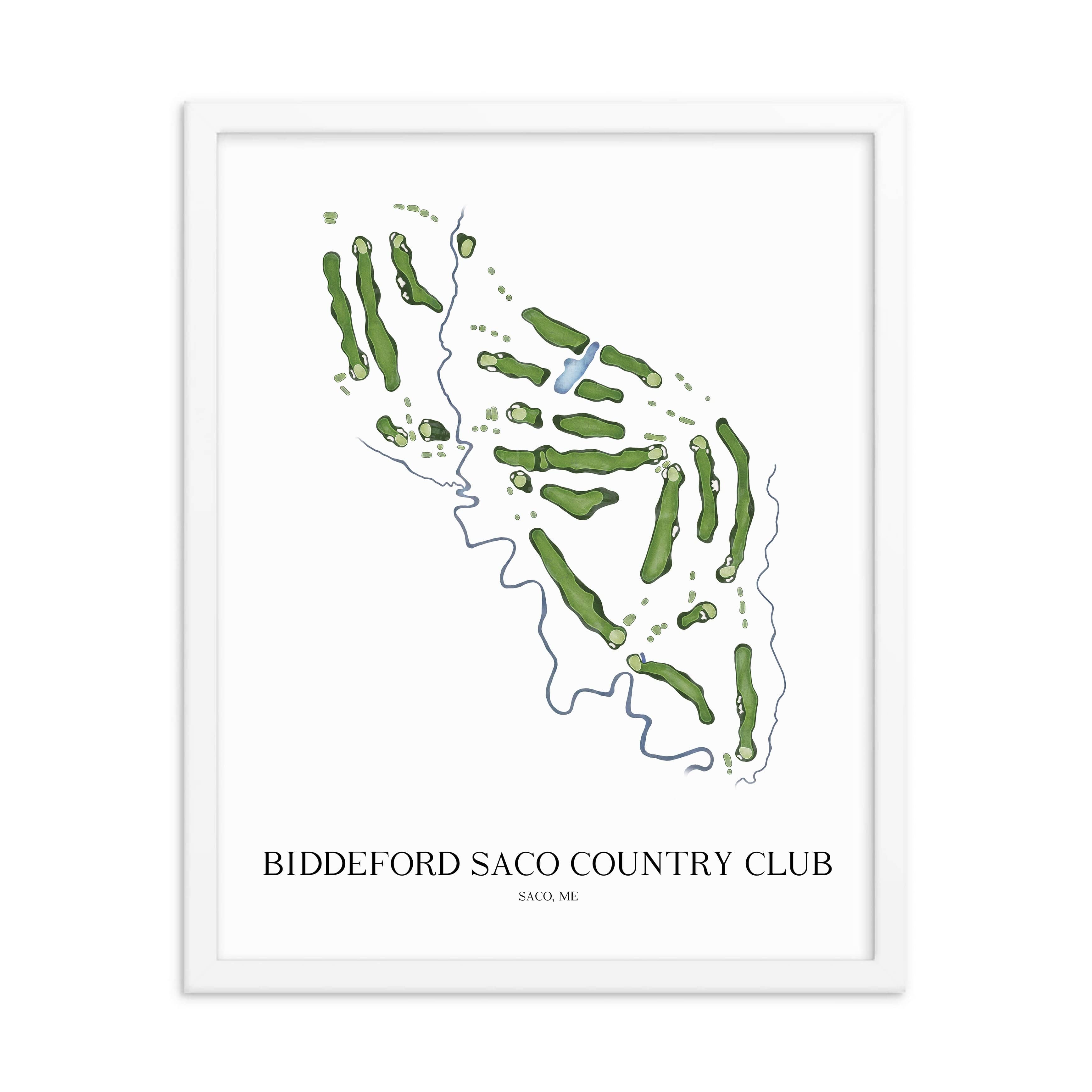 The 19th Hole Golf Shop - Golf Course Prints -  Biddeford Saco Country Club Golf Course Map Golf Map