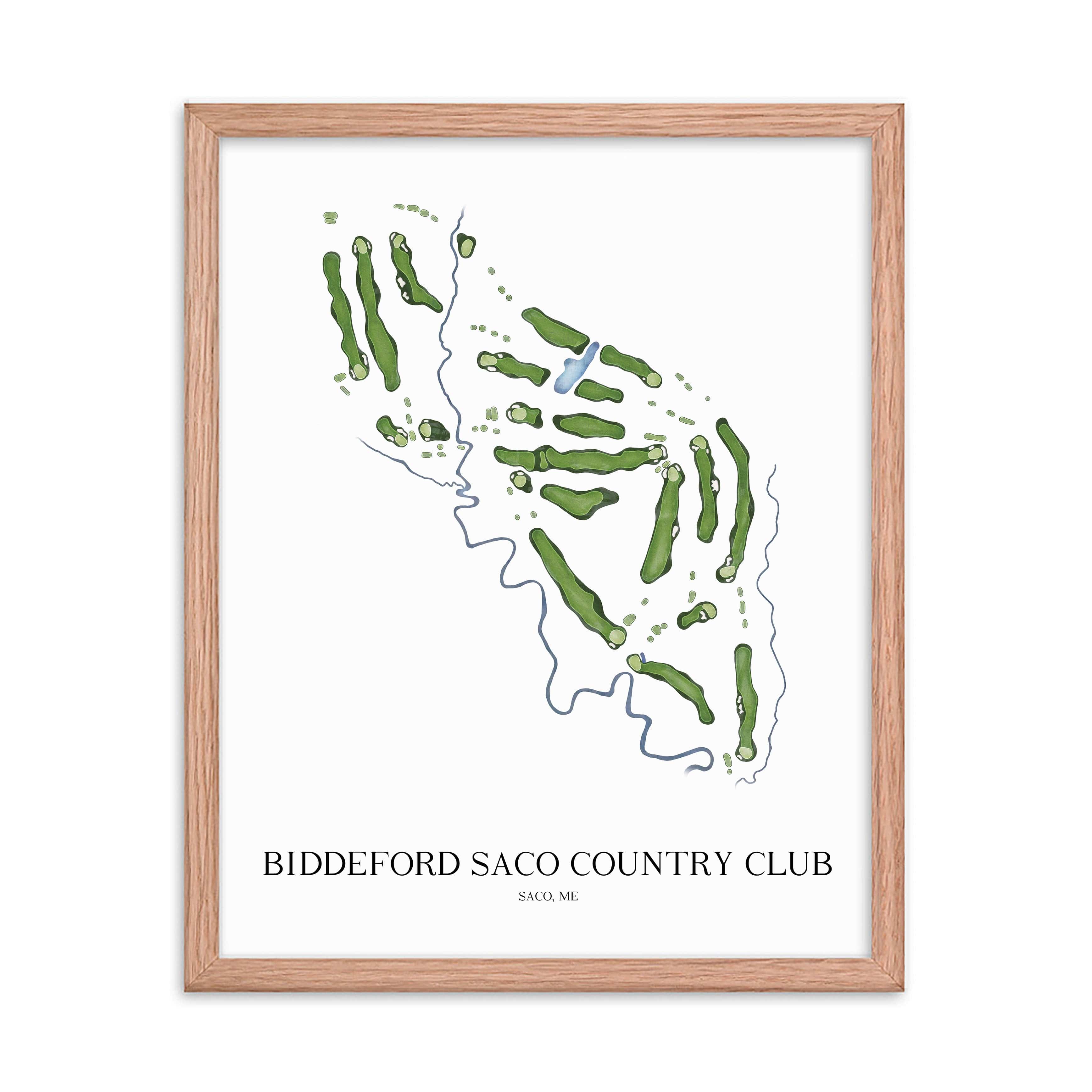 The 19th Hole Golf Shop - Golf Course Prints -  Biddeford Saco Country Club Golf Course Map Golf Map