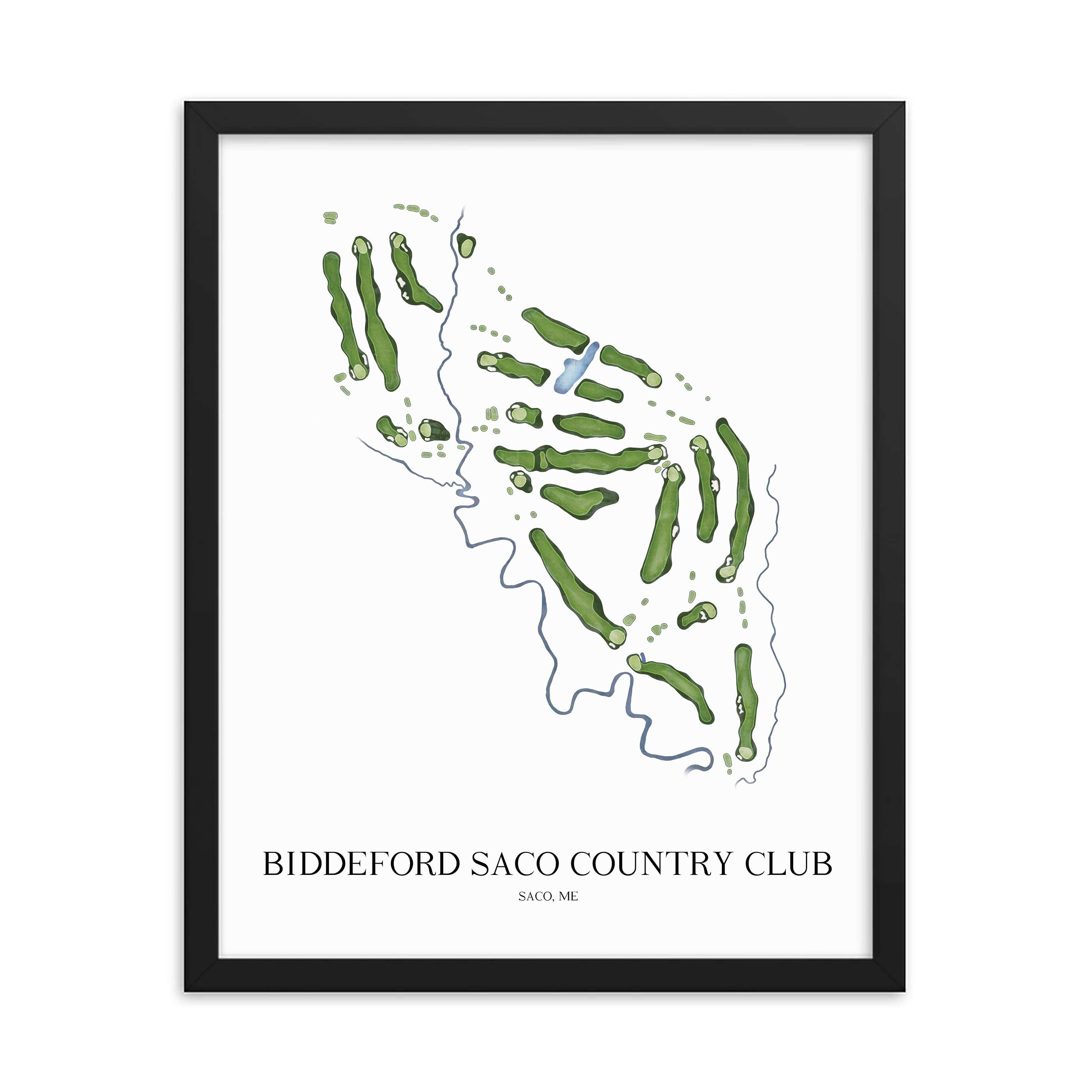 The 19th Hole Golf Shop - Golf Course Prints -  Biddeford Saco Country Club Golf Course Map Golf Map