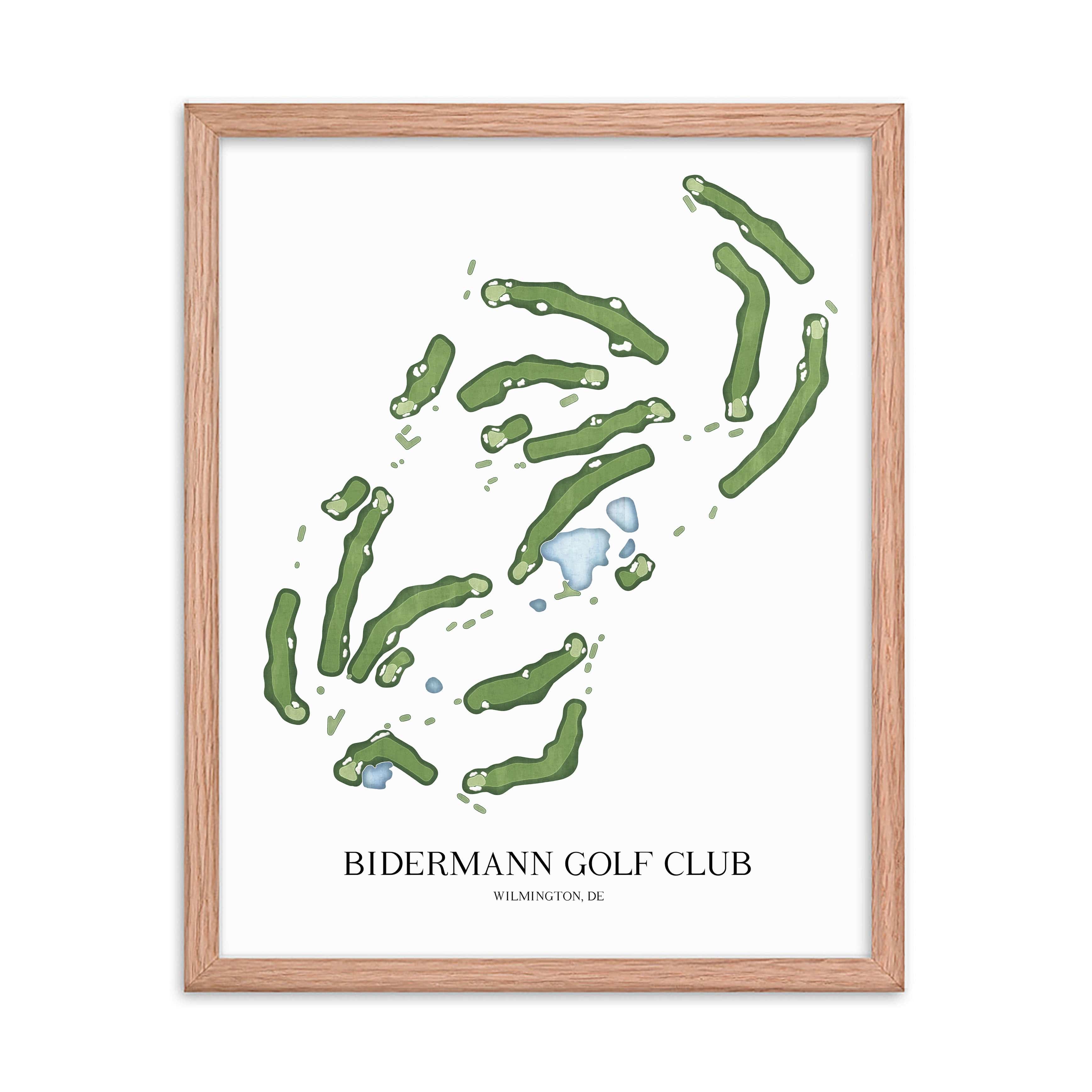 The 19th Hole Golf Shop - Golf Course Prints -  Bidermann Golf Club Golf Course Map Golf Map