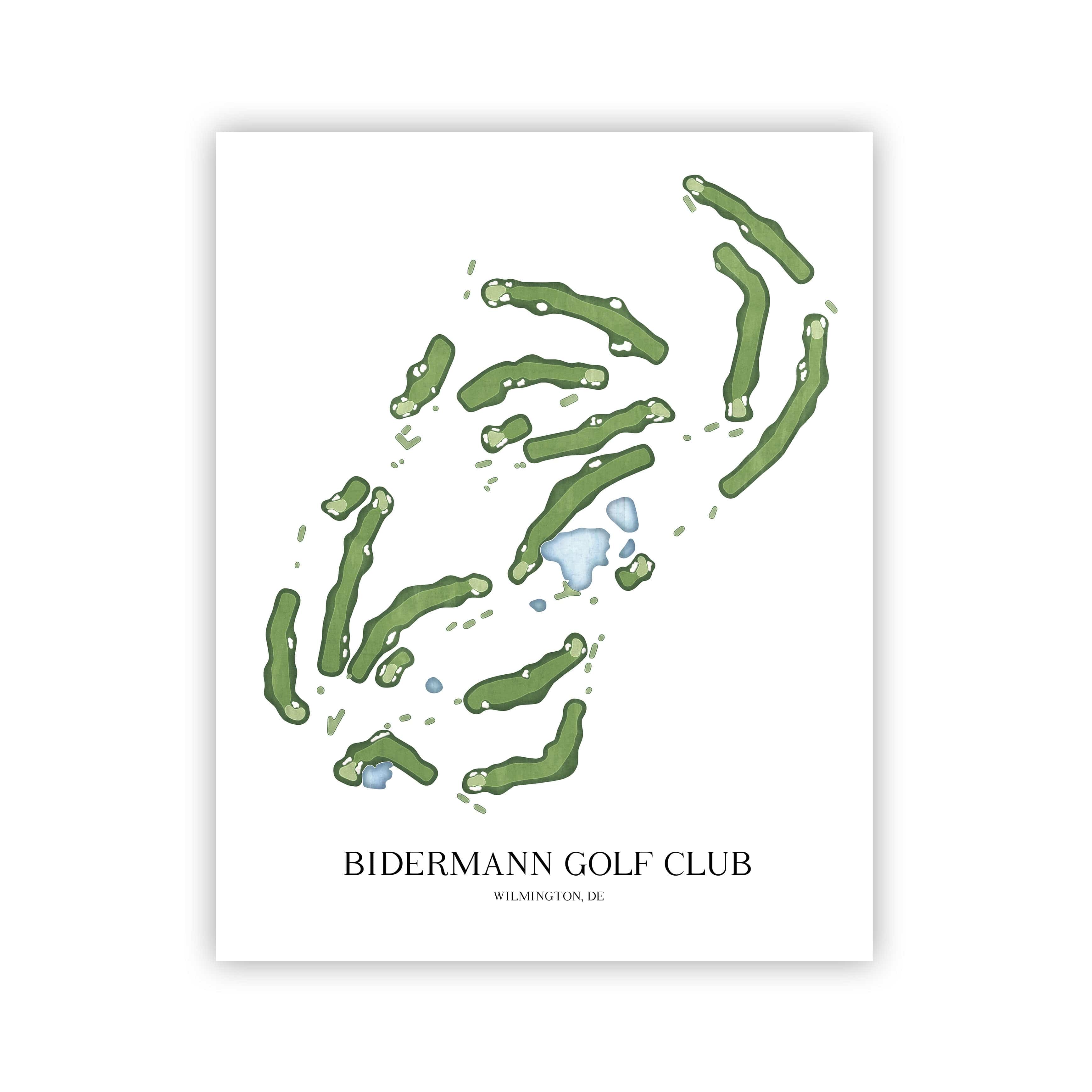 The 19th Hole Golf Shop - Golf Course Prints -  Bidermann Golf Club Golf Course Map Golf Map