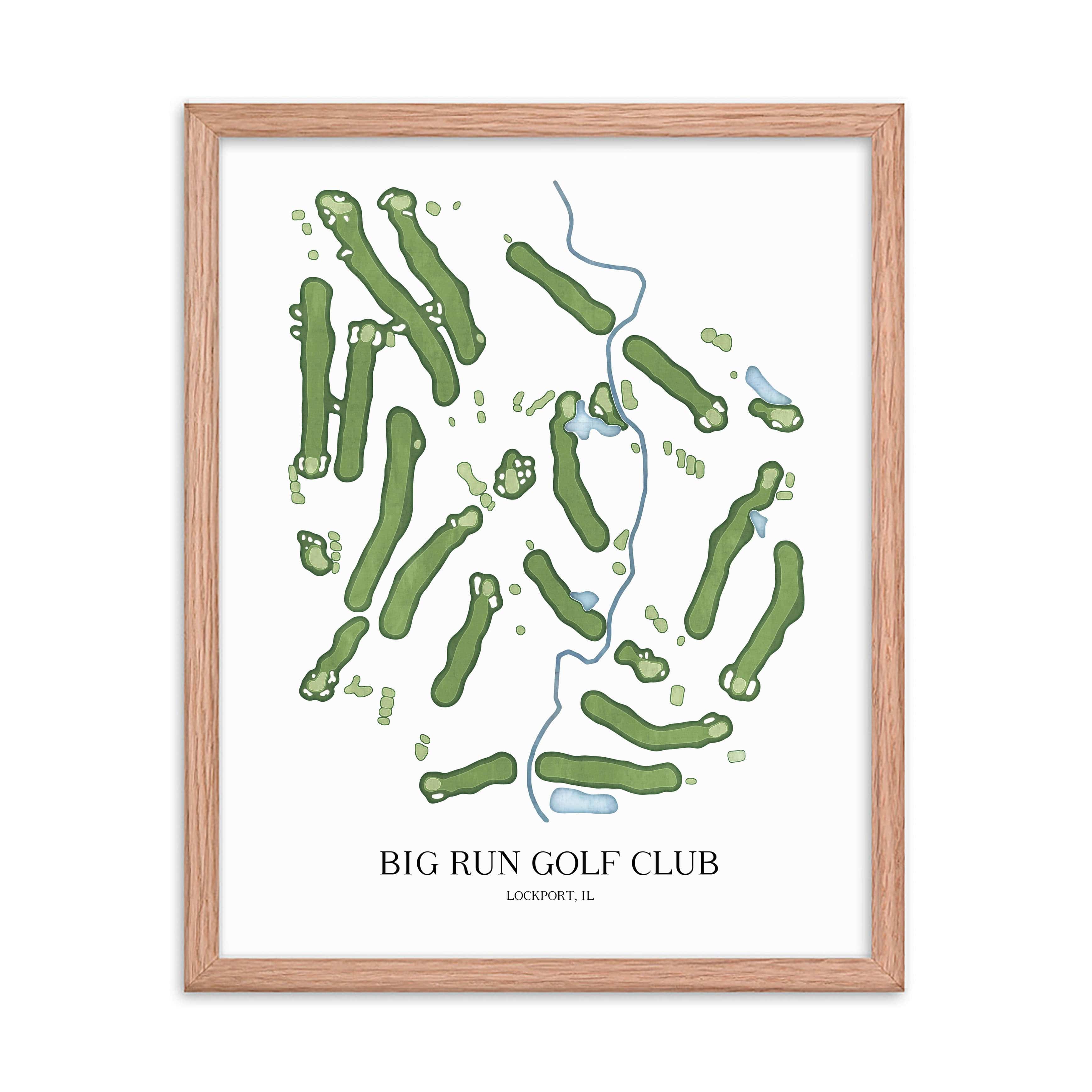 The 19th Hole Golf Shop - Golf Course Prints -  Big Run Golf Club Golf Course Map Golf Map