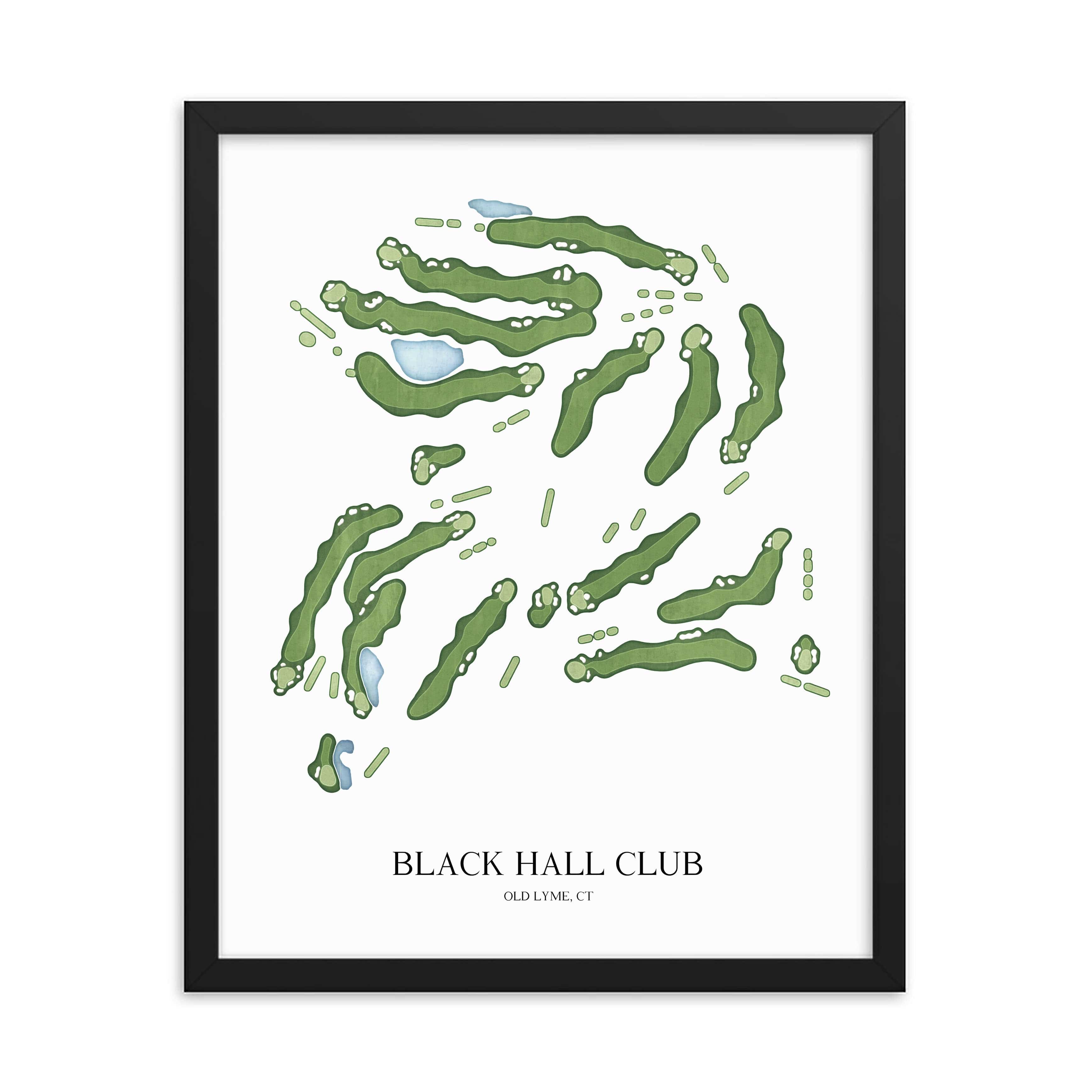 The 19th Hole Golf Shop - Golf Course Prints -  Black Hall Club Golf Course Map