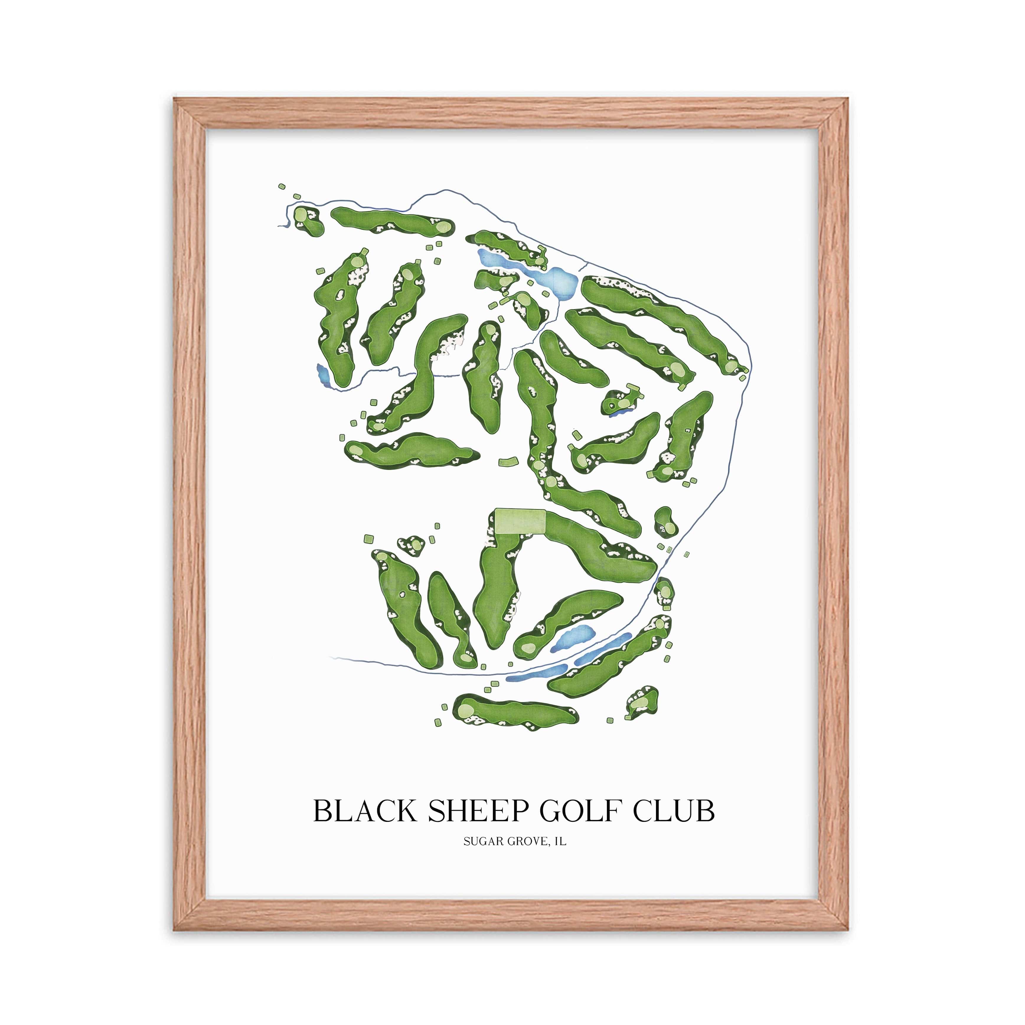 The 19th Hole Golf Shop - Golf Course Prints -  Black Sheep Golf Club Golf Course Map Golf Map