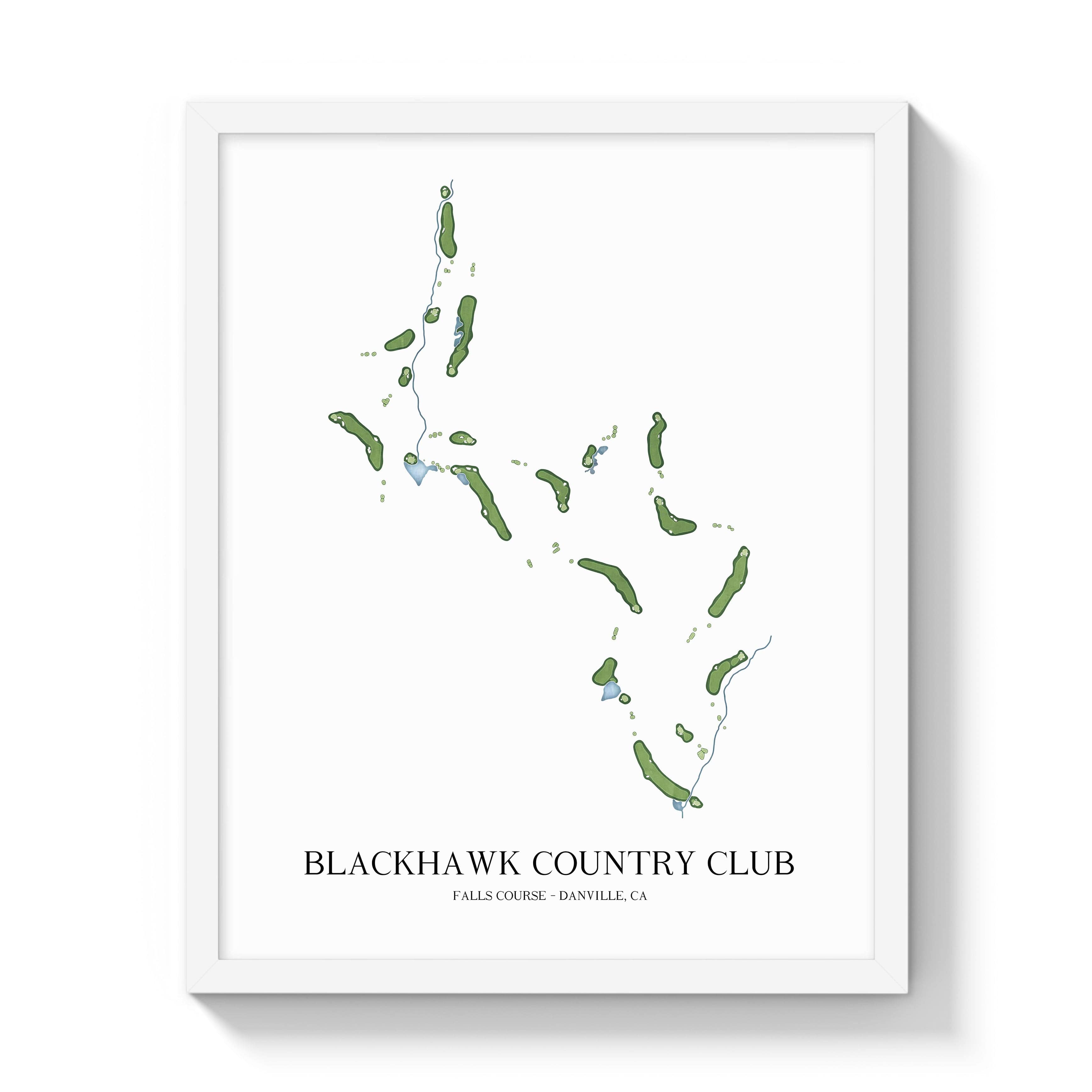 The 19th Hole Golf Shop - Golf Course Prints -  Blackhawk Country Club - Falls Course Golf Course Map Golf Map