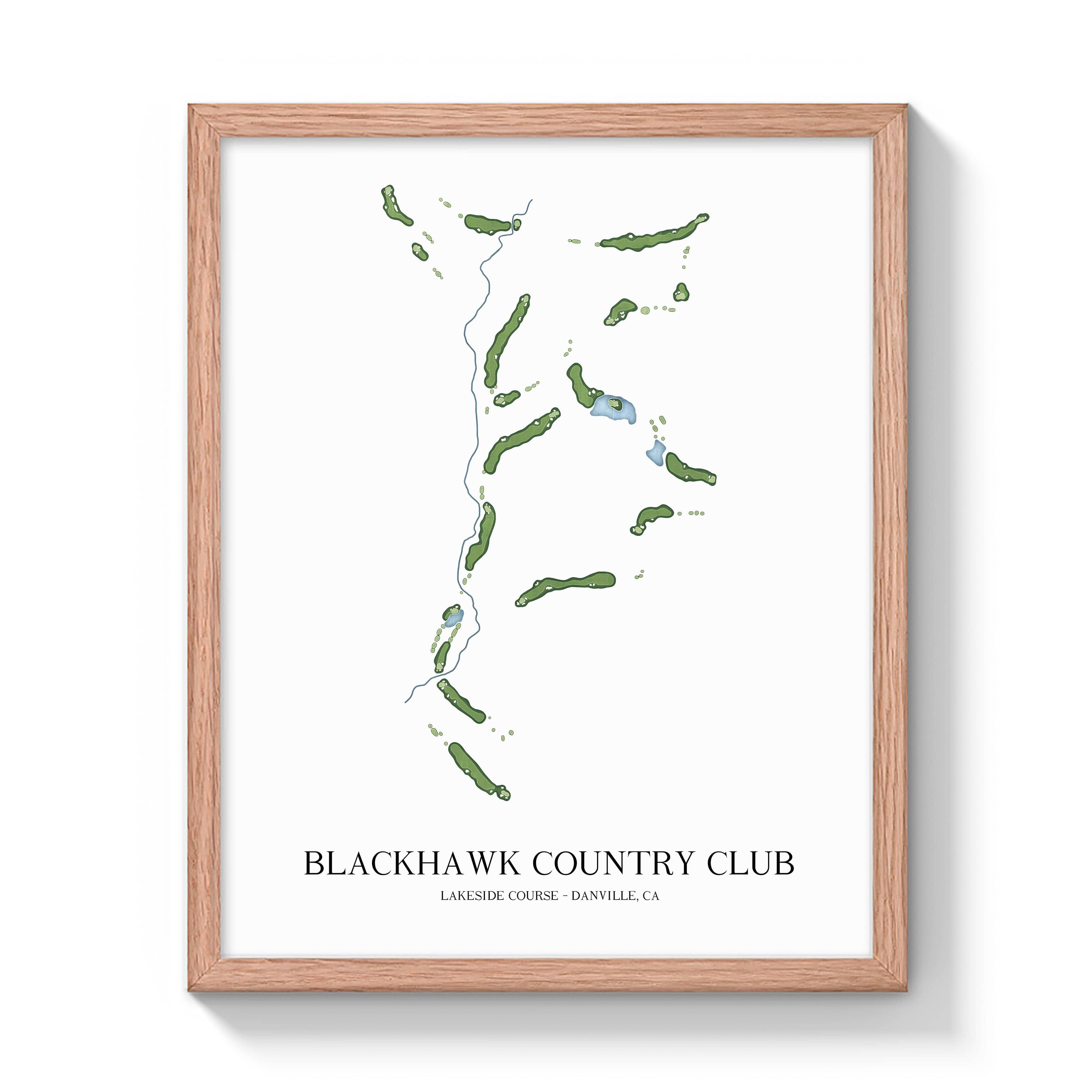 The 19th Hole Golf Shop - Golf Course Prints -  Blackhawk Country Club - Lakeside Course Golf Course Map Golf Map