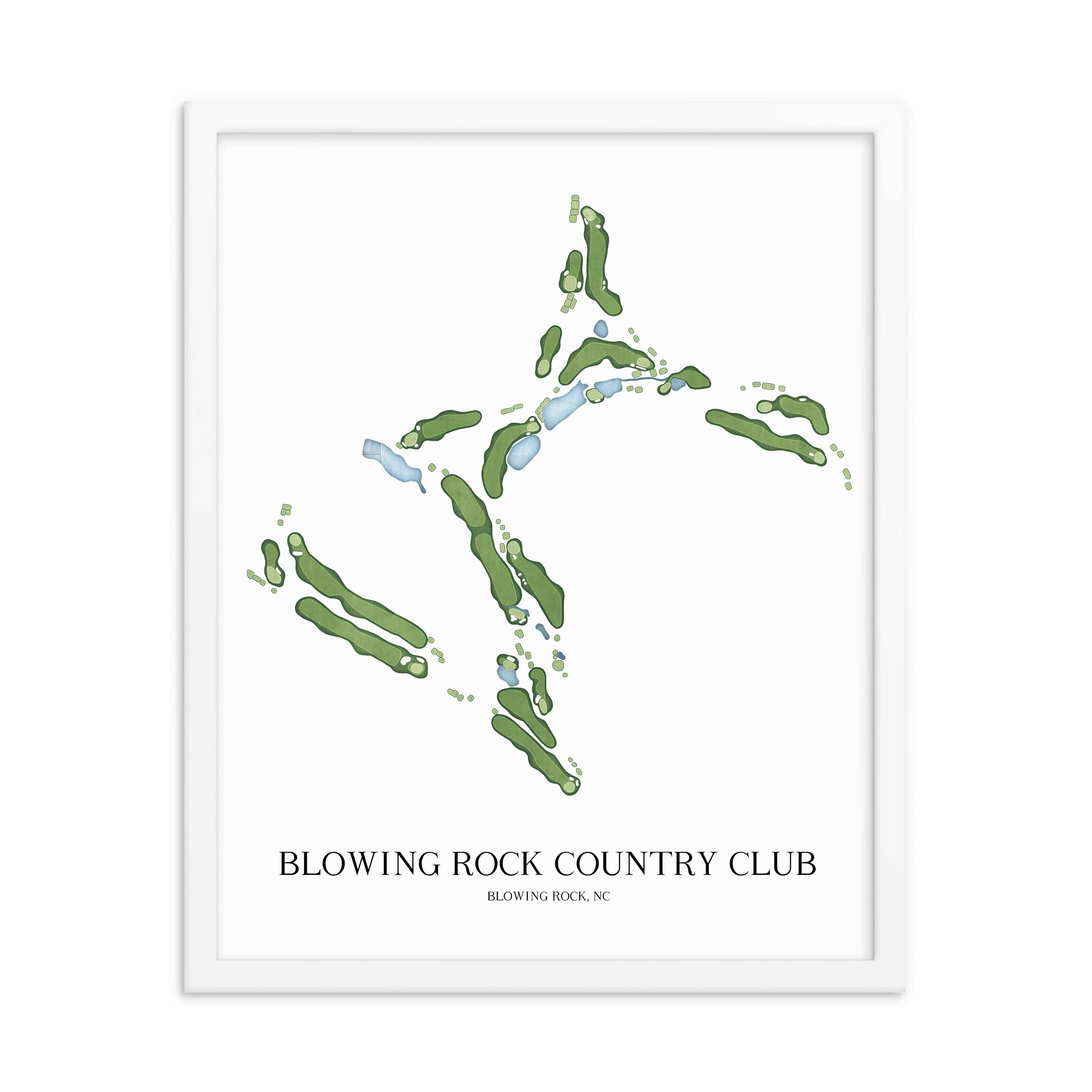 The 19th Hole Golf Shop - Golf Course Prints -  Blowing Rock Country Club Golf Course Map Golf Map