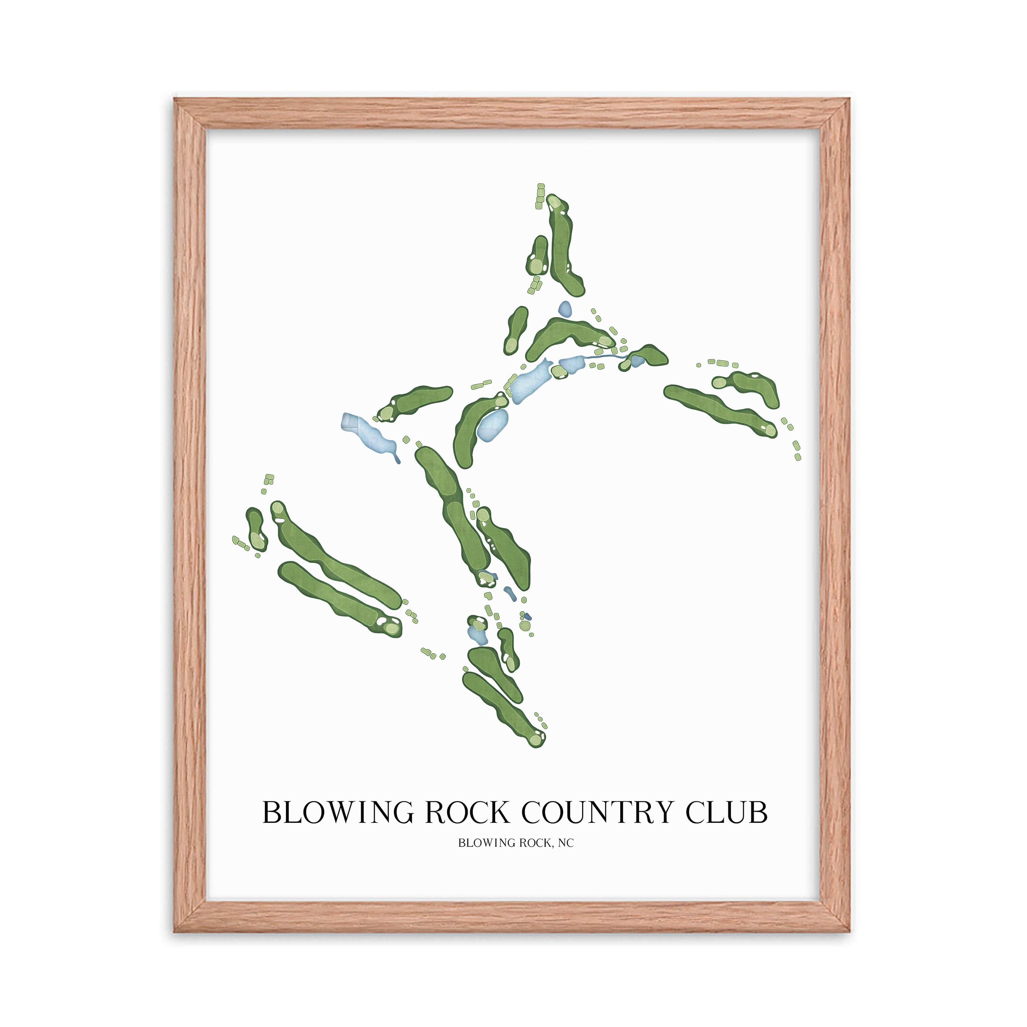 The 19th Hole Golf Shop - Golf Course Prints -  Blowing Rock Country Club Golf Course Map Golf Map