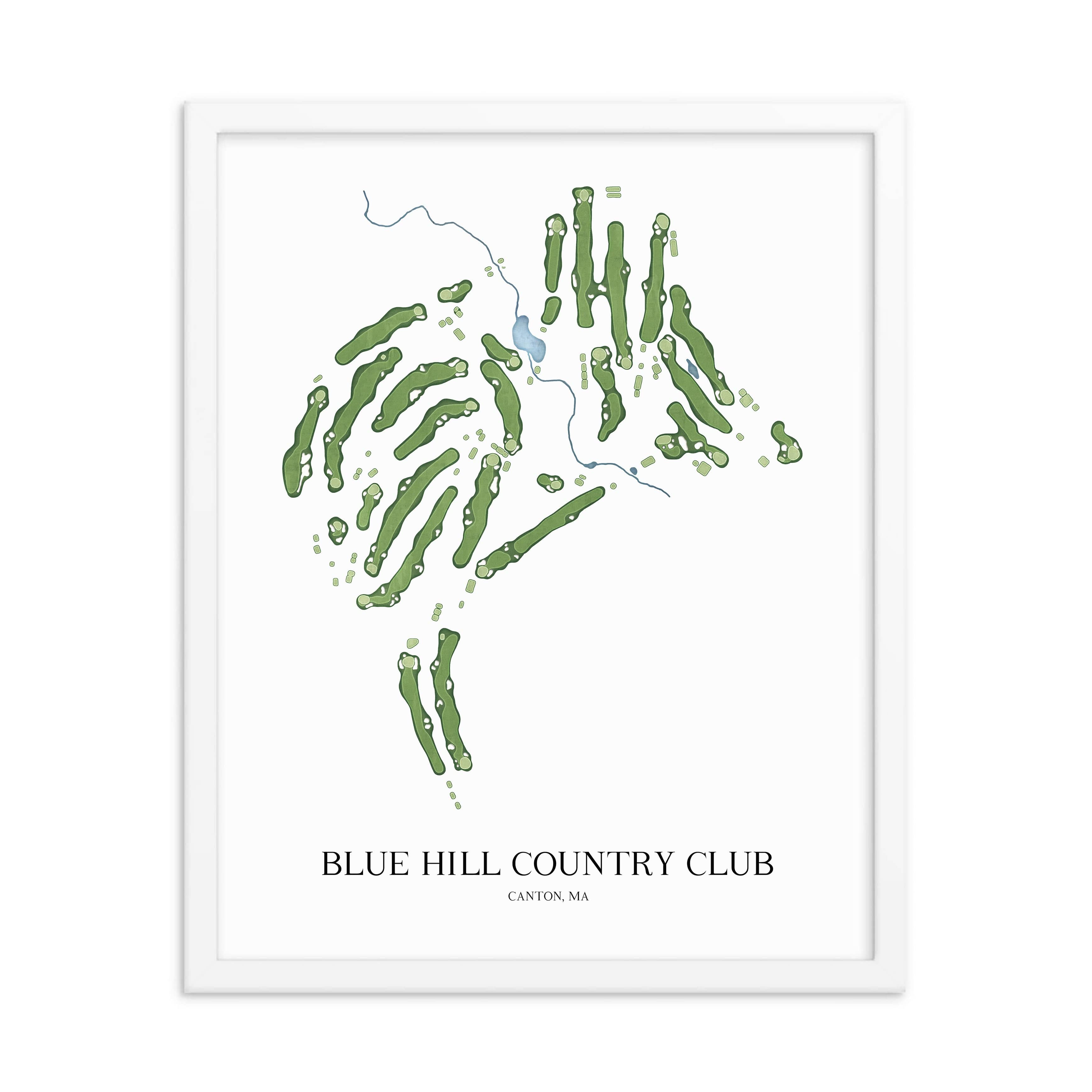 The 19th Hole Golf Shop - Golf Course Prints -  Blue Hill Country Club Golf Course Map Golf Map