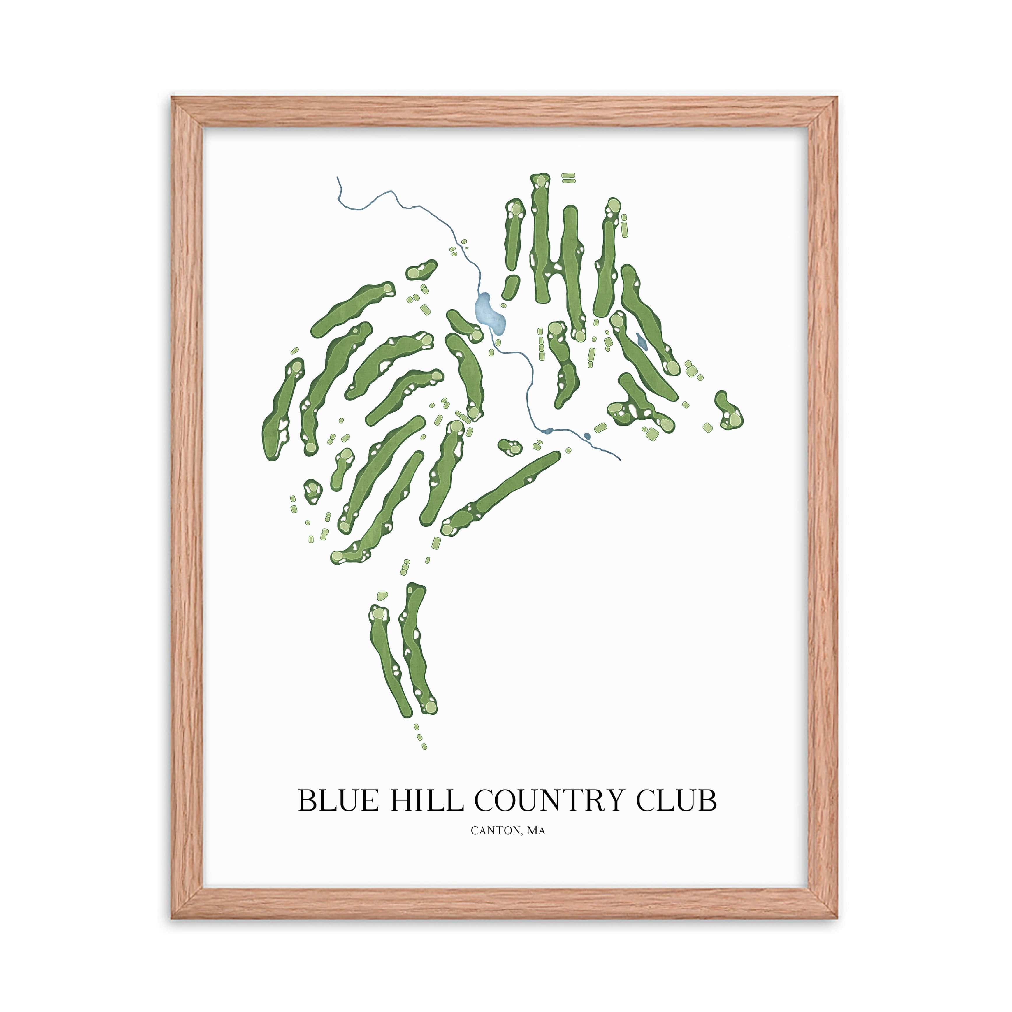 The 19th Hole Golf Shop - Golf Course Prints -  Blue Hill Country Club Golf Course Map Golf Map