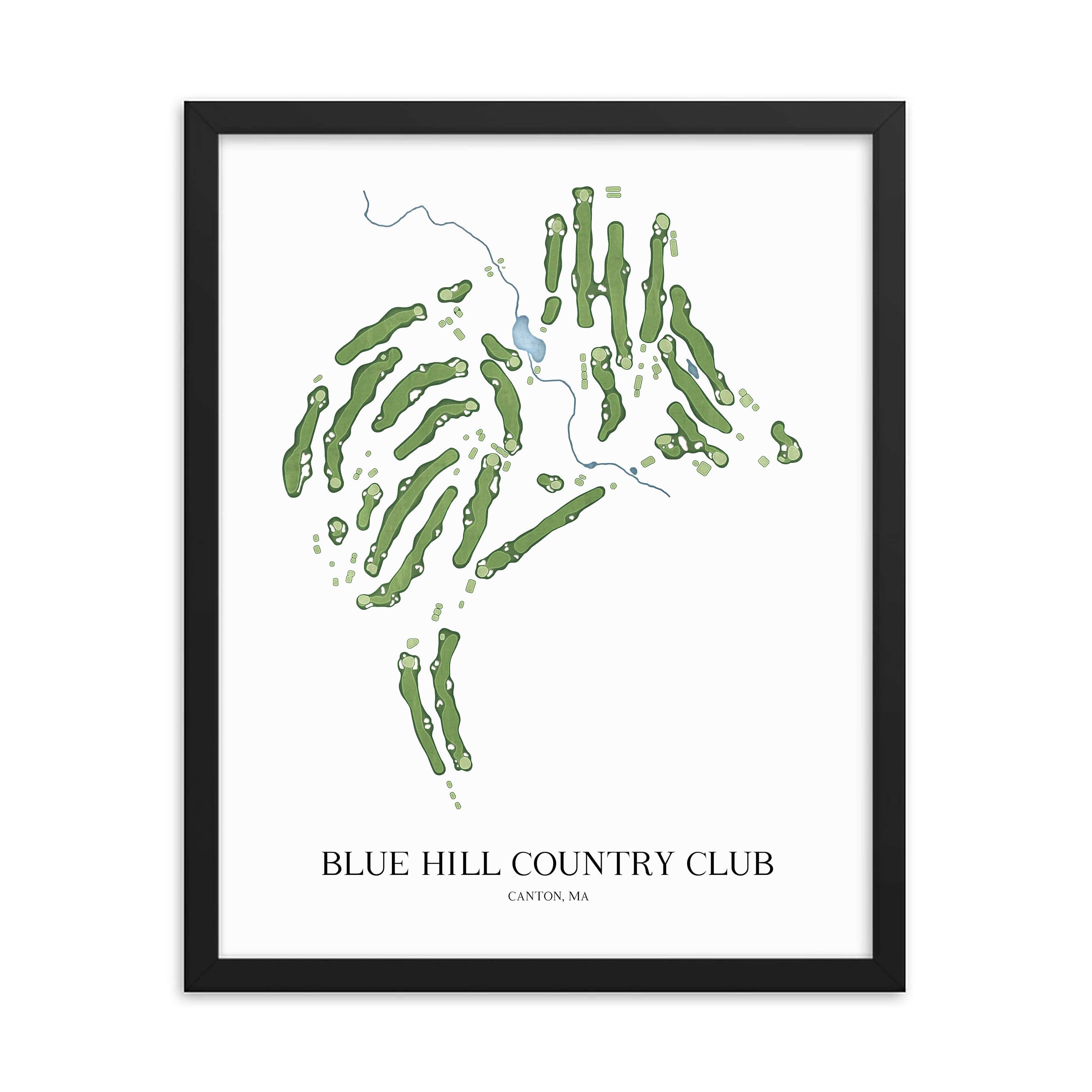 The 19th Hole Golf Shop - Golf Course Prints -  Blue Hill Country Club Golf Course Map Golf Map