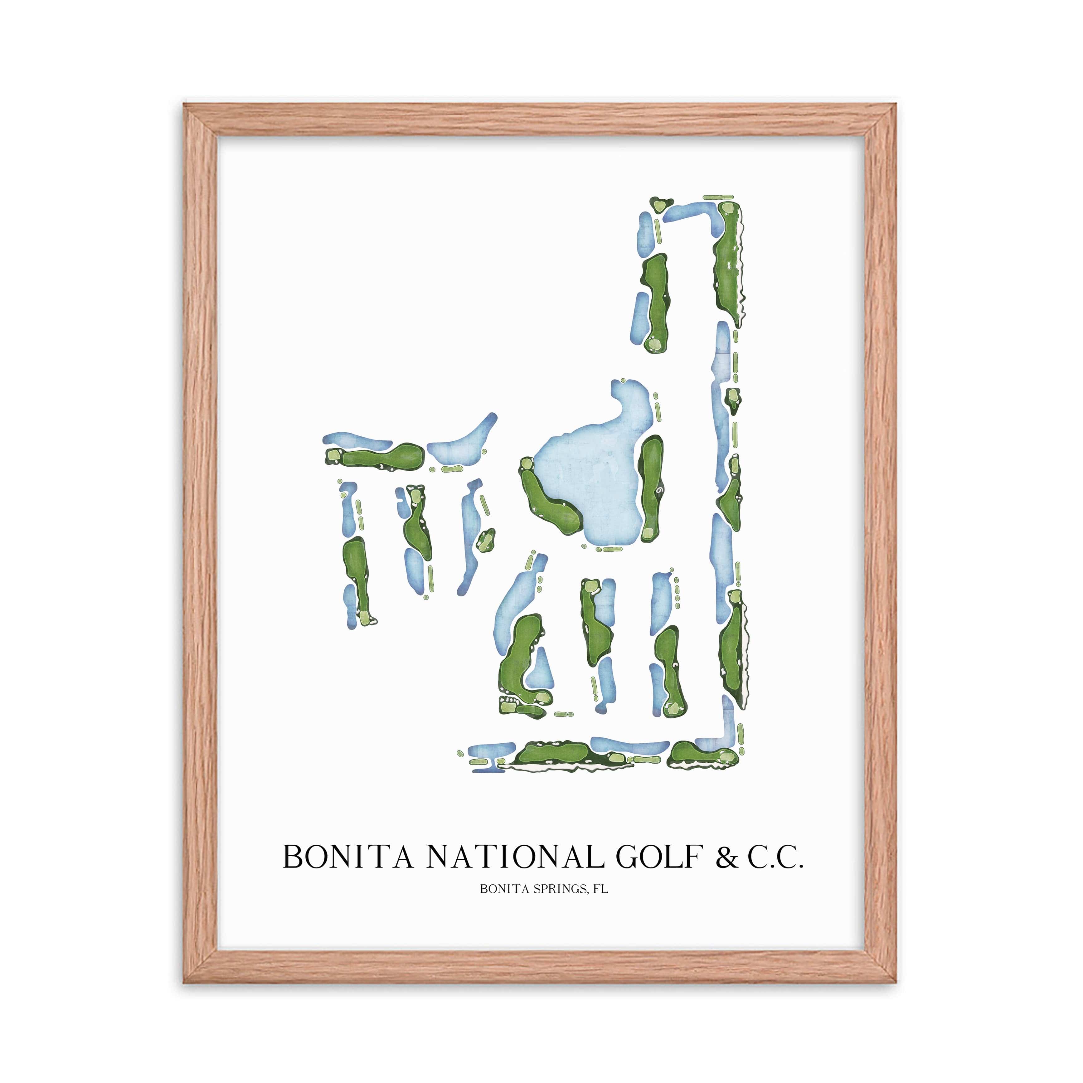 The 19th Hole Golf Shop - Golf Course Prints -  Bonita National Golf Club Golf Course Map Golf Map