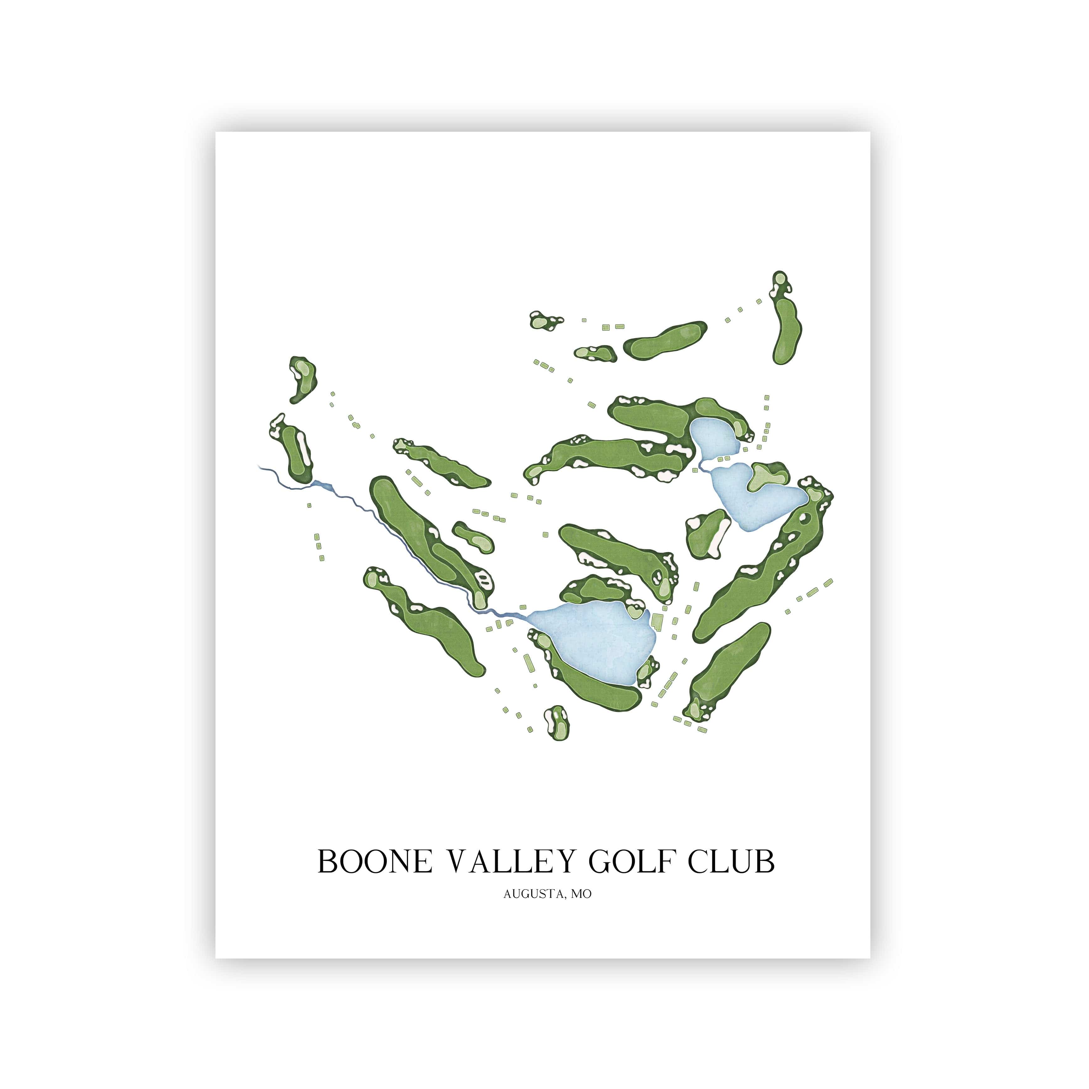 The 19th Hole Golf Shop - Golf Course Prints -  Boone Valley Golf Club Golf Course Map Golf Map