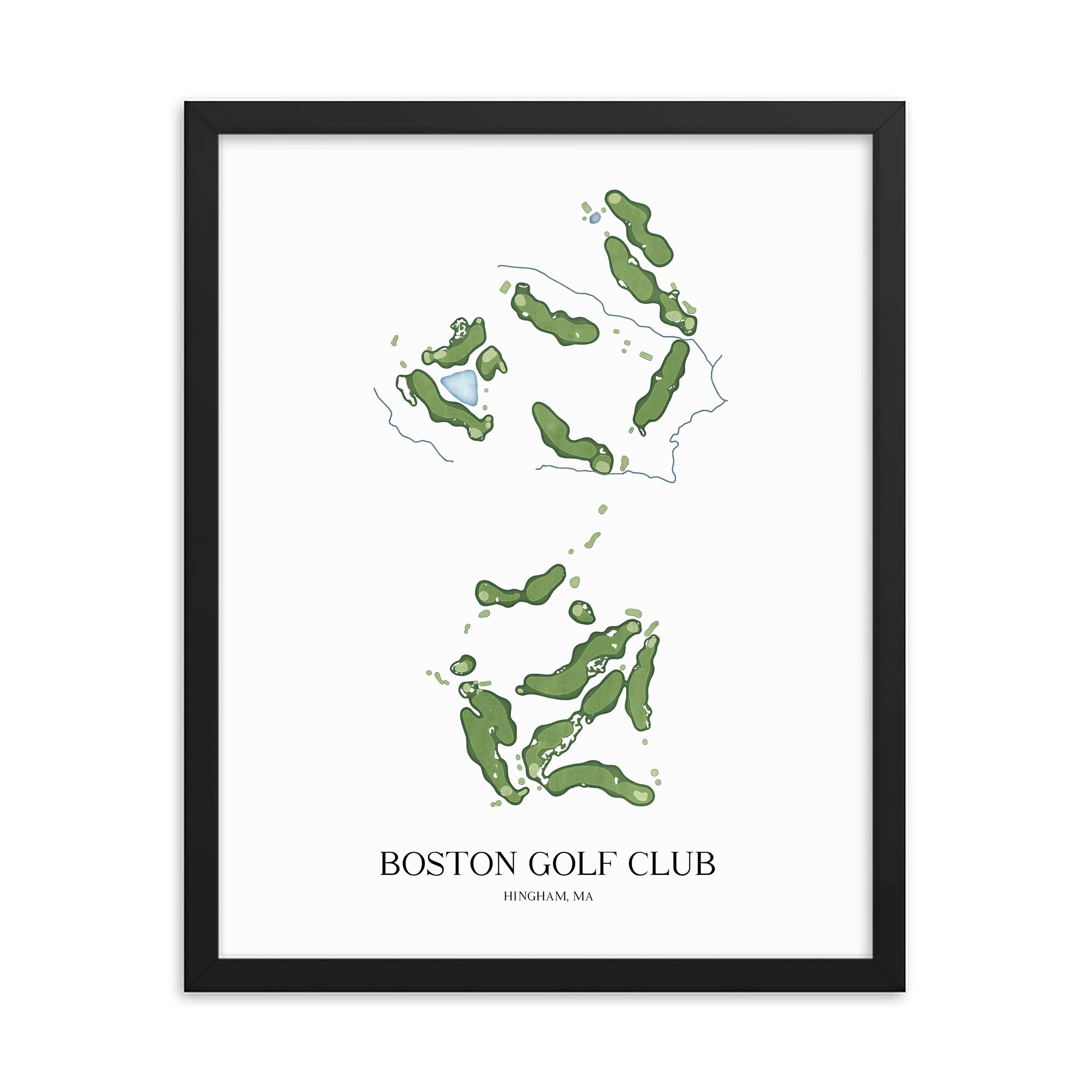 The 19th Hole Golf Shop - Golf Course Prints -  Boston Golf Club Golf Course Map Golf Map