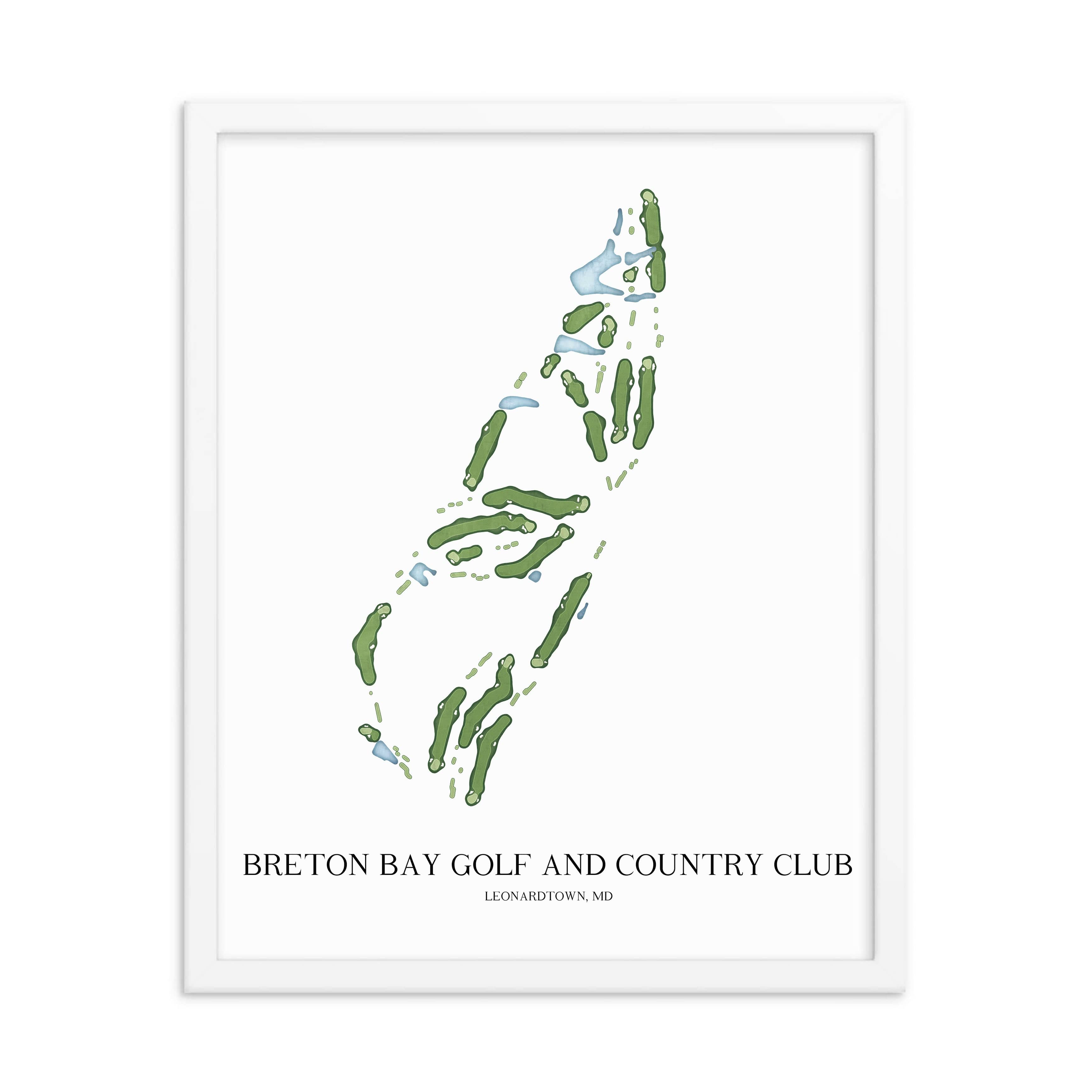 The 19th Hole Golf Shop - Golf Course Prints -  Breton Bay Golf and Country Club Golf Course Map Golf Map