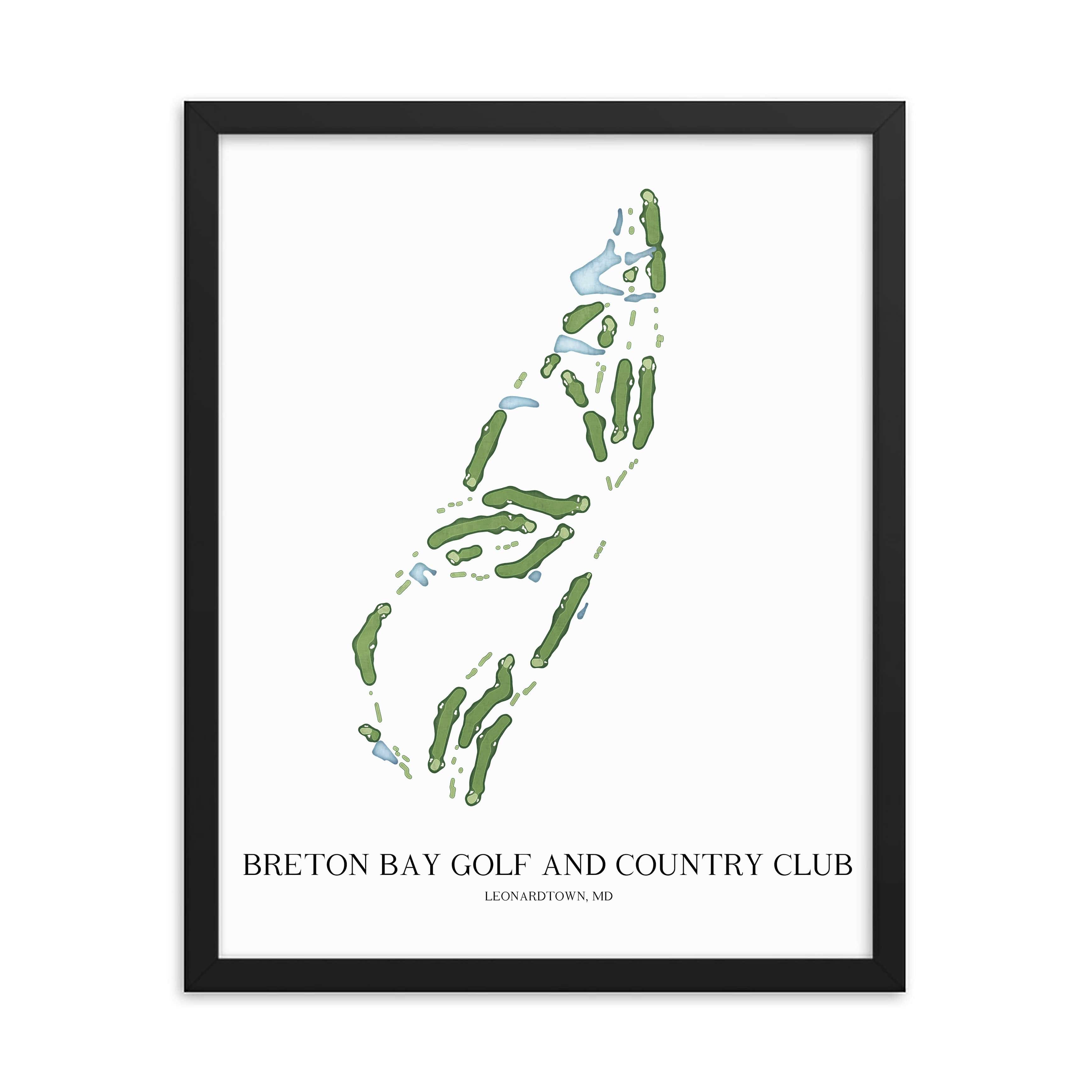 The 19th Hole Golf Shop - Golf Course Prints -  Breton Bay Golf and Country Club Golf Course Map Golf Map