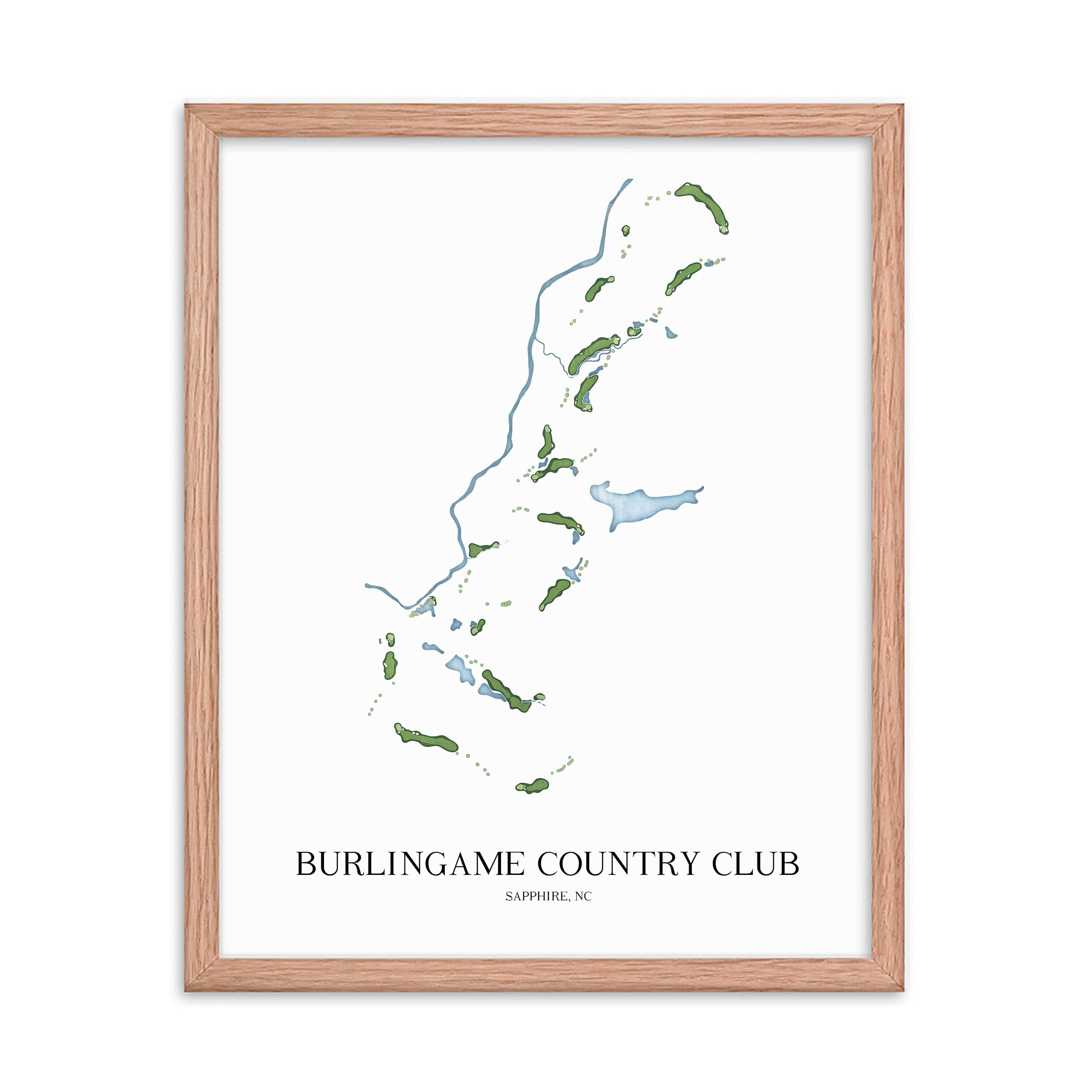 The 19th Hole Golf Shop - Golf Course Prints -  Burlingame Country Club Golf Course Map