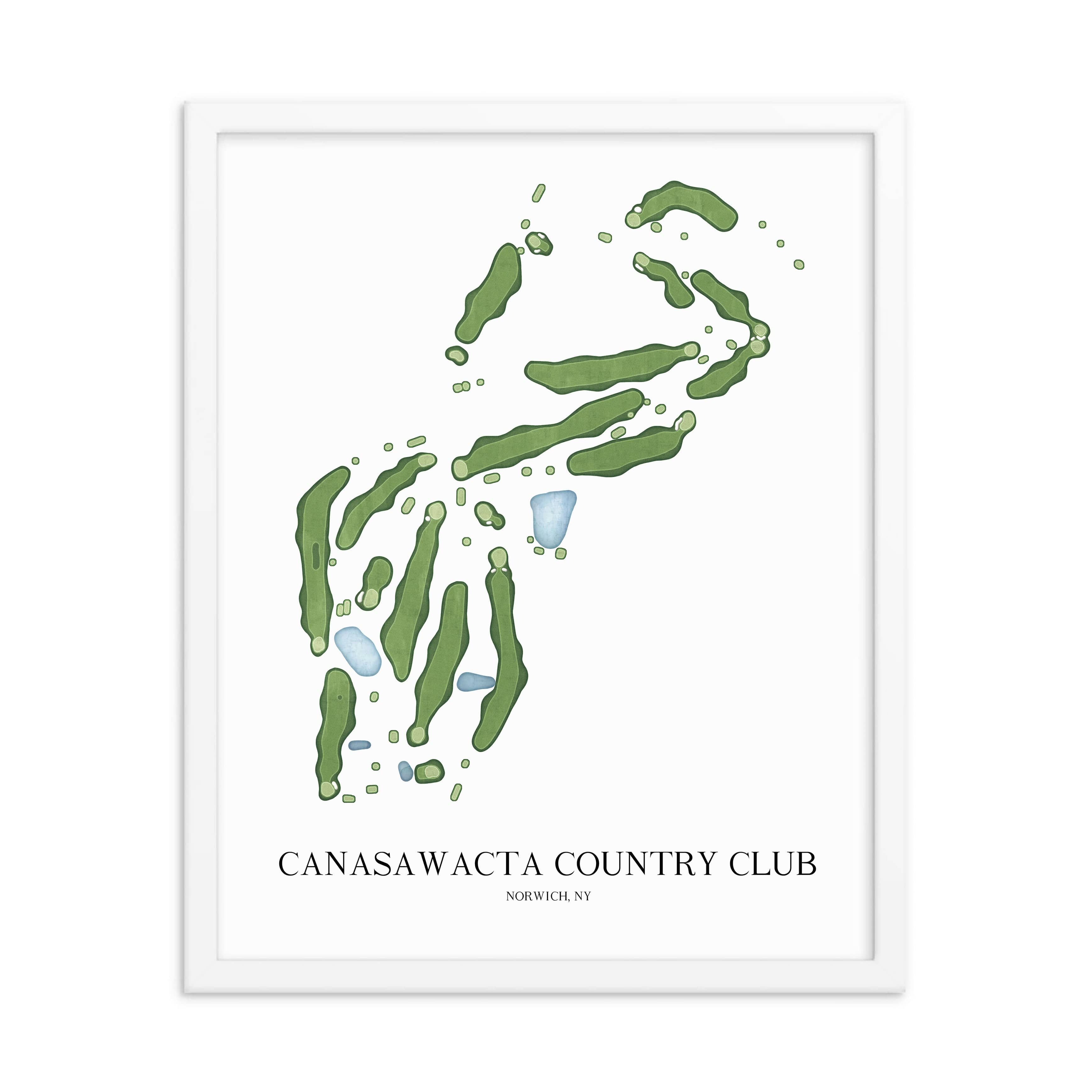 The 19th Hole Golf Shop - Golf Course Prints -  Canasawacta Country Club Golf Course Map Golf Map